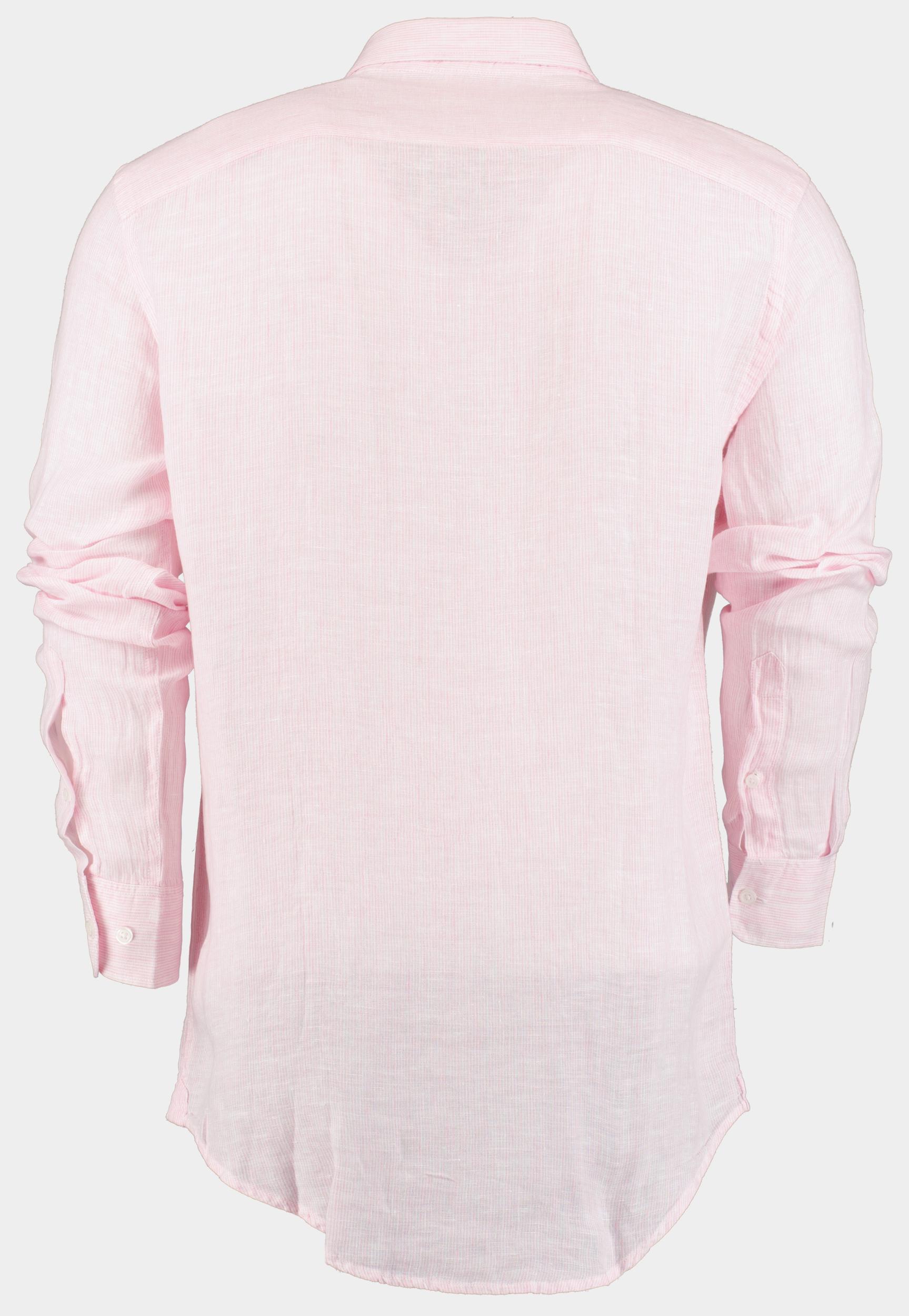 Blue Coast Casual hemd lange mouw Roze 100% Linnen MOD118R1/20 rosa