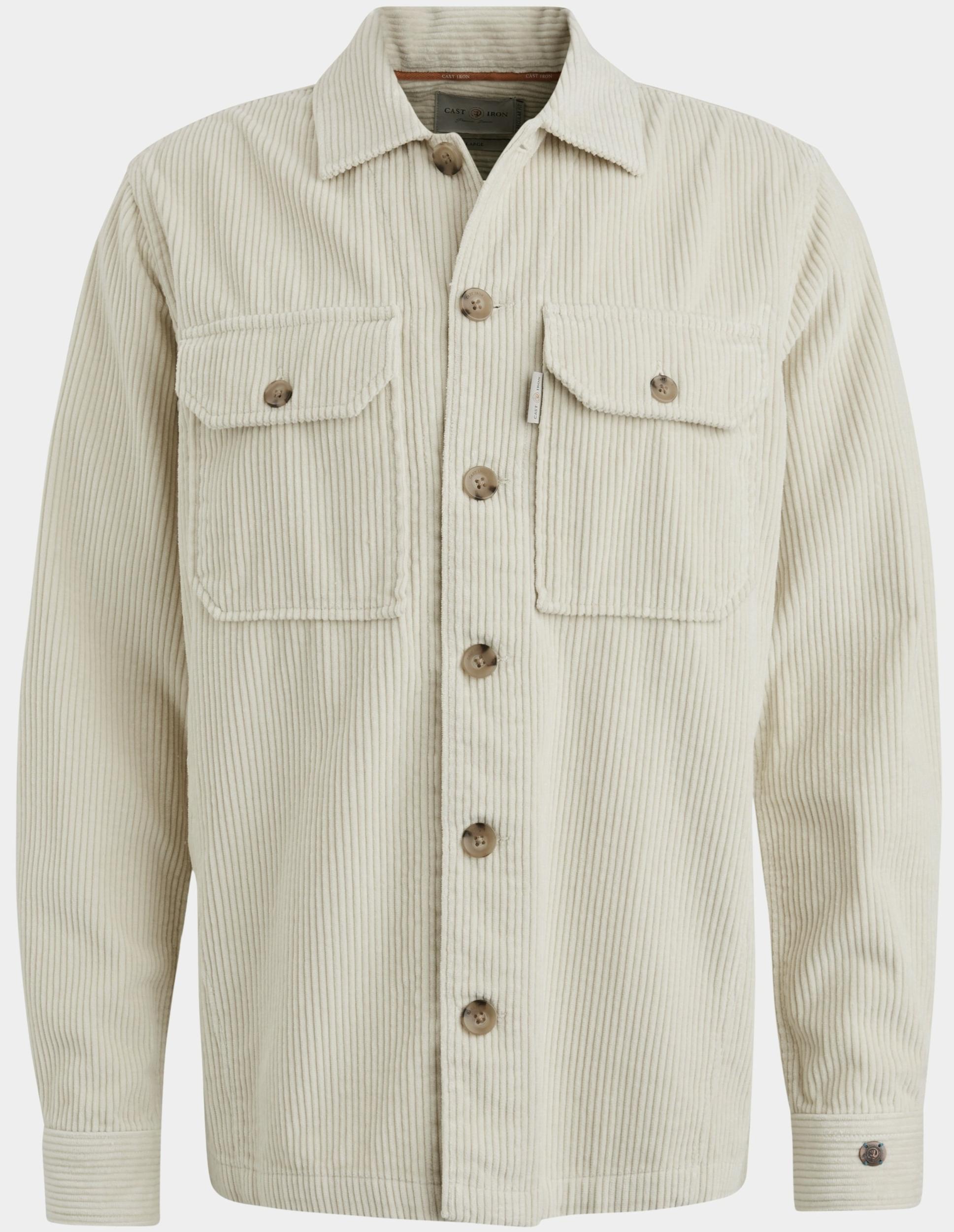 Cast Iron Casual hemd lange mouw Beige Long Sleeve Shirt Solid Ribco CSI2409227/7014