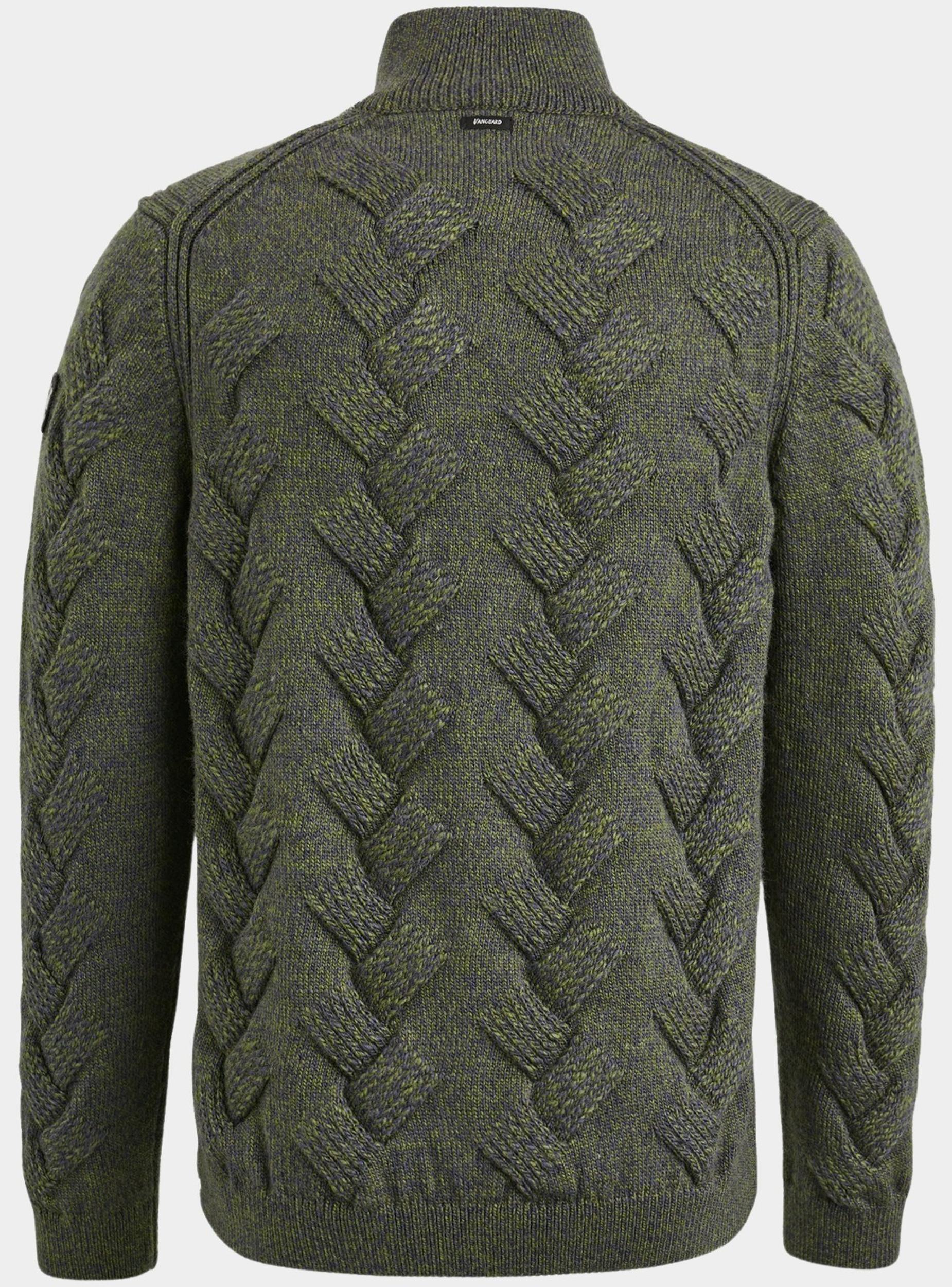 Vanguard Pullover Groen Half zip collar star wool acr VKW2409330/6380