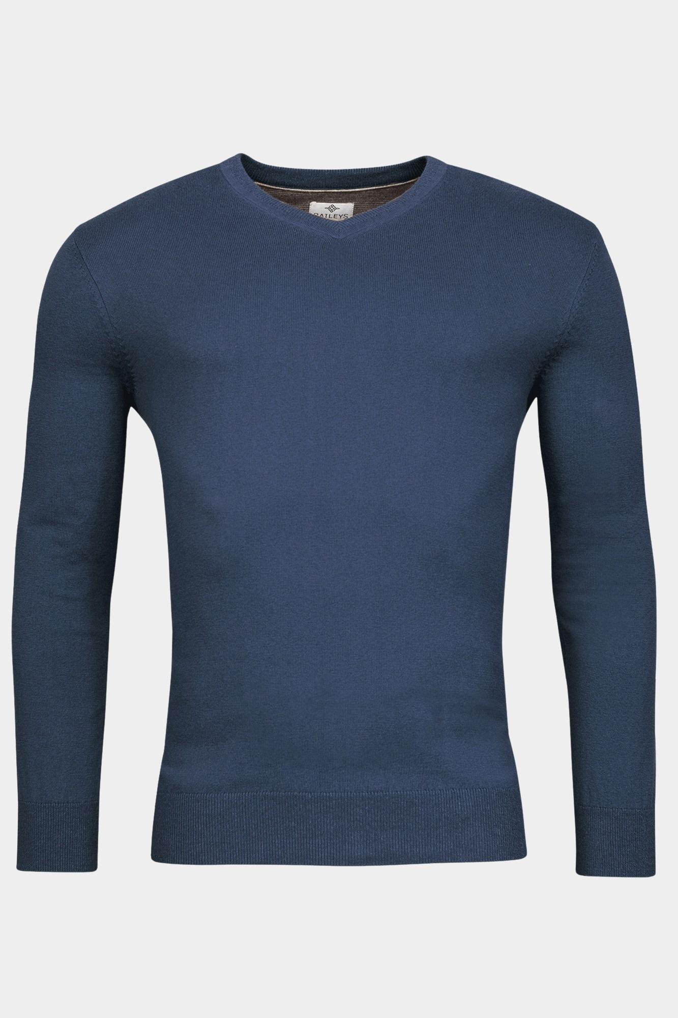 Baileys Pullover Blauw V-Neck Pullover  12gg single 320081/676