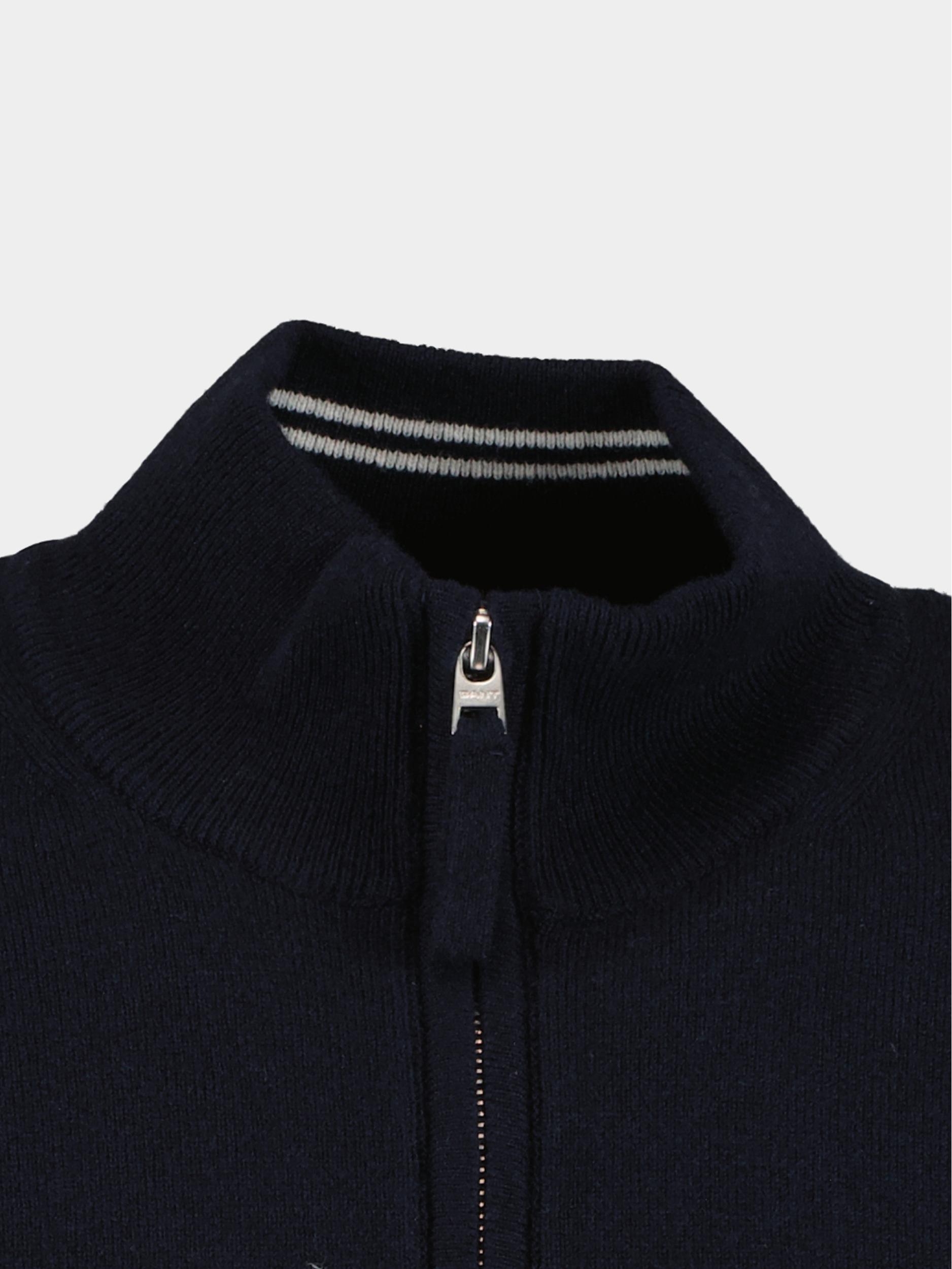 Gant Vest Blauw Superfine Lambswool Zip Cardig 87214/410