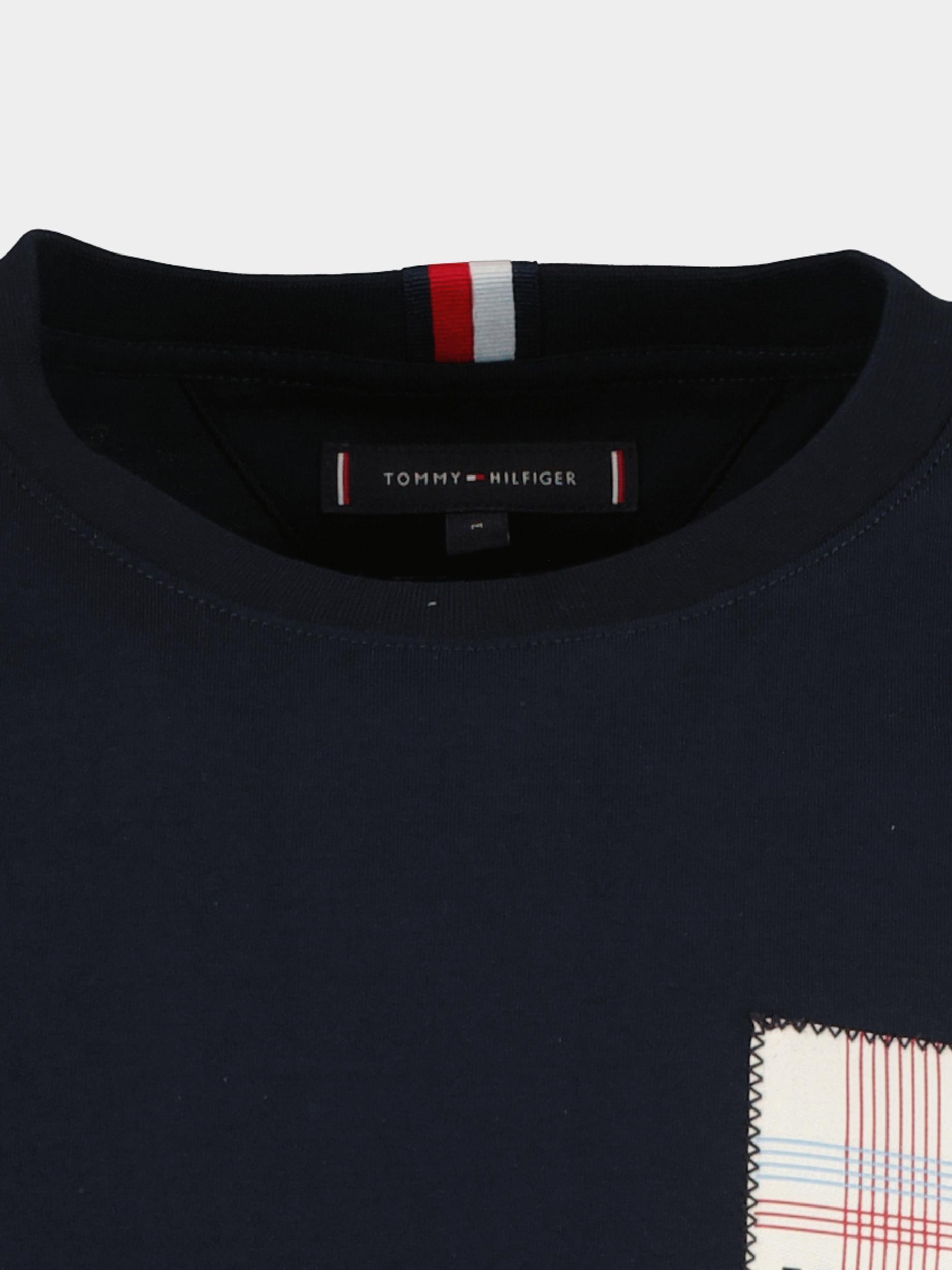 Tommy Hilfiger T-shirt korte mouw Blauw Monotype Woven Label Tee MW0MW35459/DW5