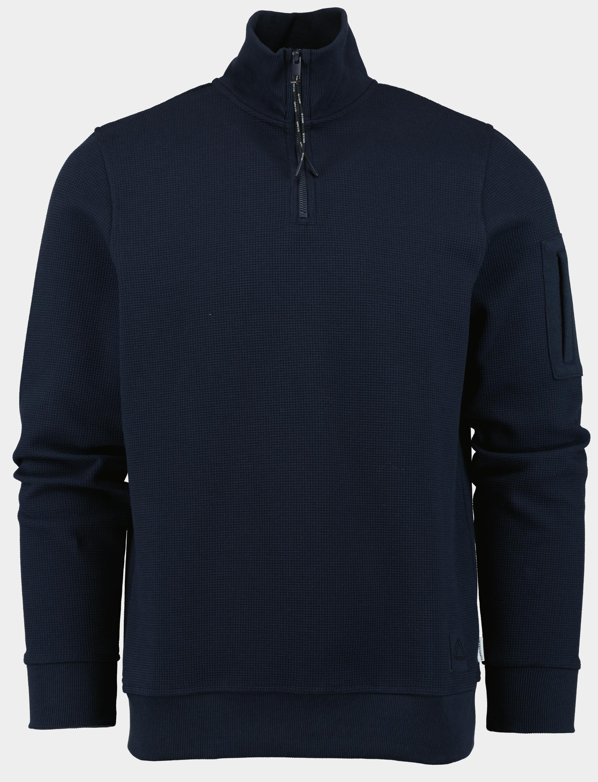 Supply & Co. Pullover Blauw Halvar Waffle Halfzip 24312HA73/290 navy