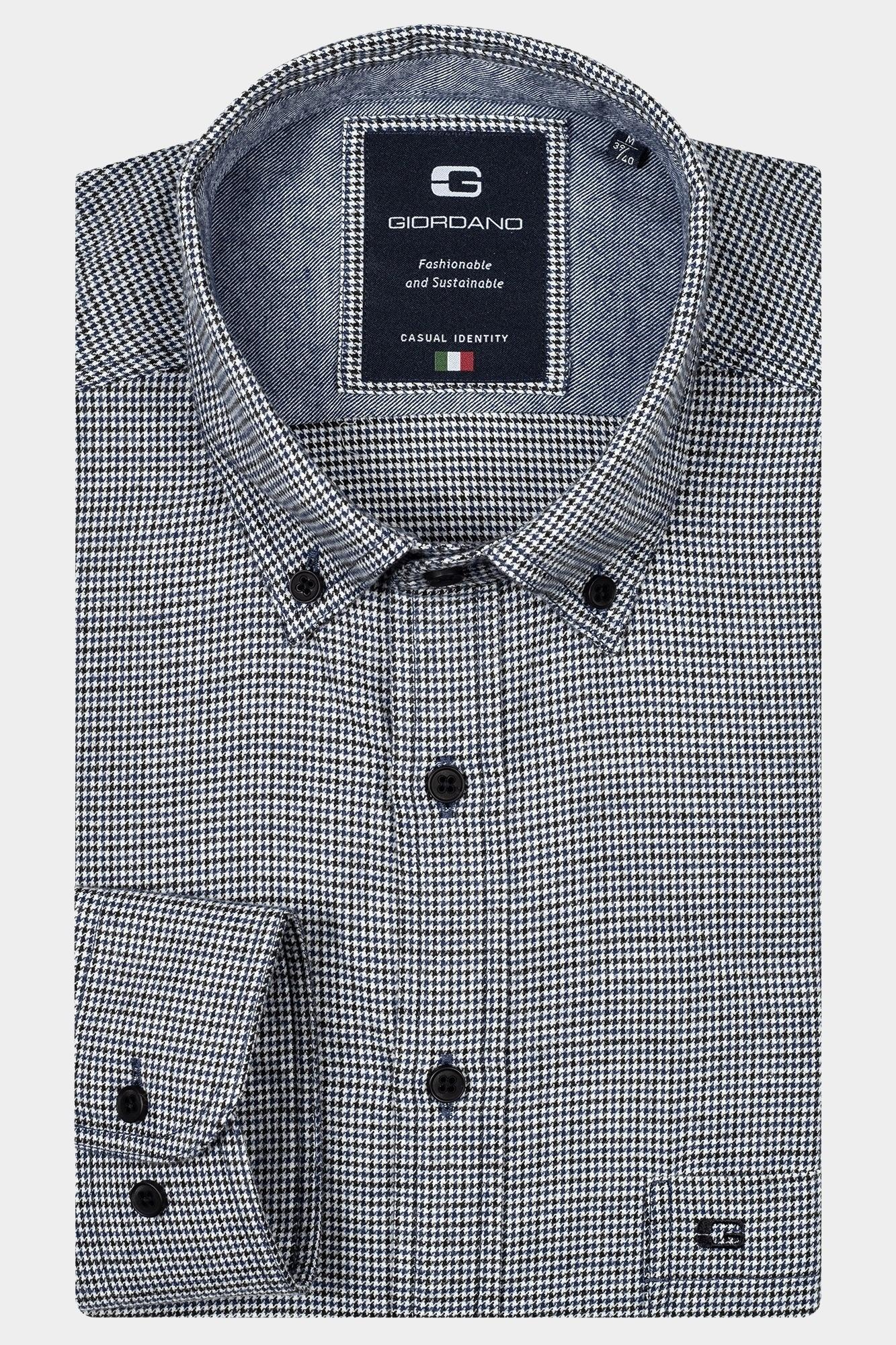 Giordano Casual hemd lange mouw Blauw Brando, LS Button Down  Brush 427301/62