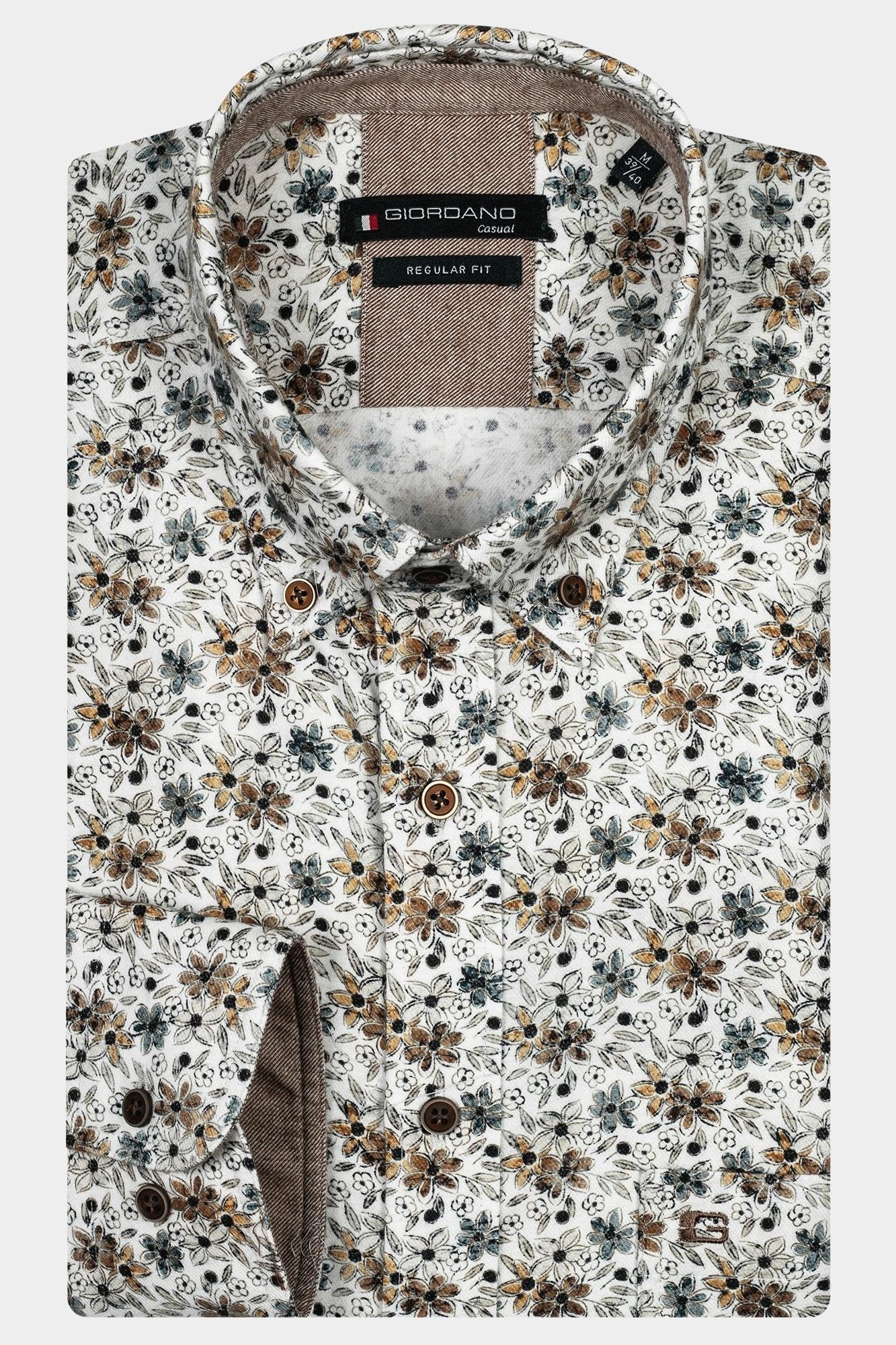 Giordano Casual hemd lange mouw Wit Ivy, LS Button Down  Flower P 427040/12