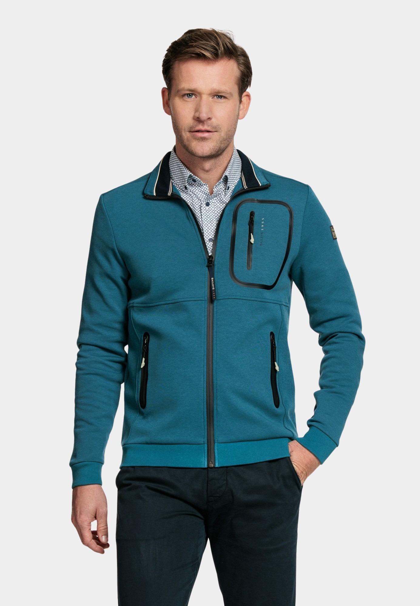 Baileys Vest Blauw Sweat Cardigan Zip  Double fa 322255/65