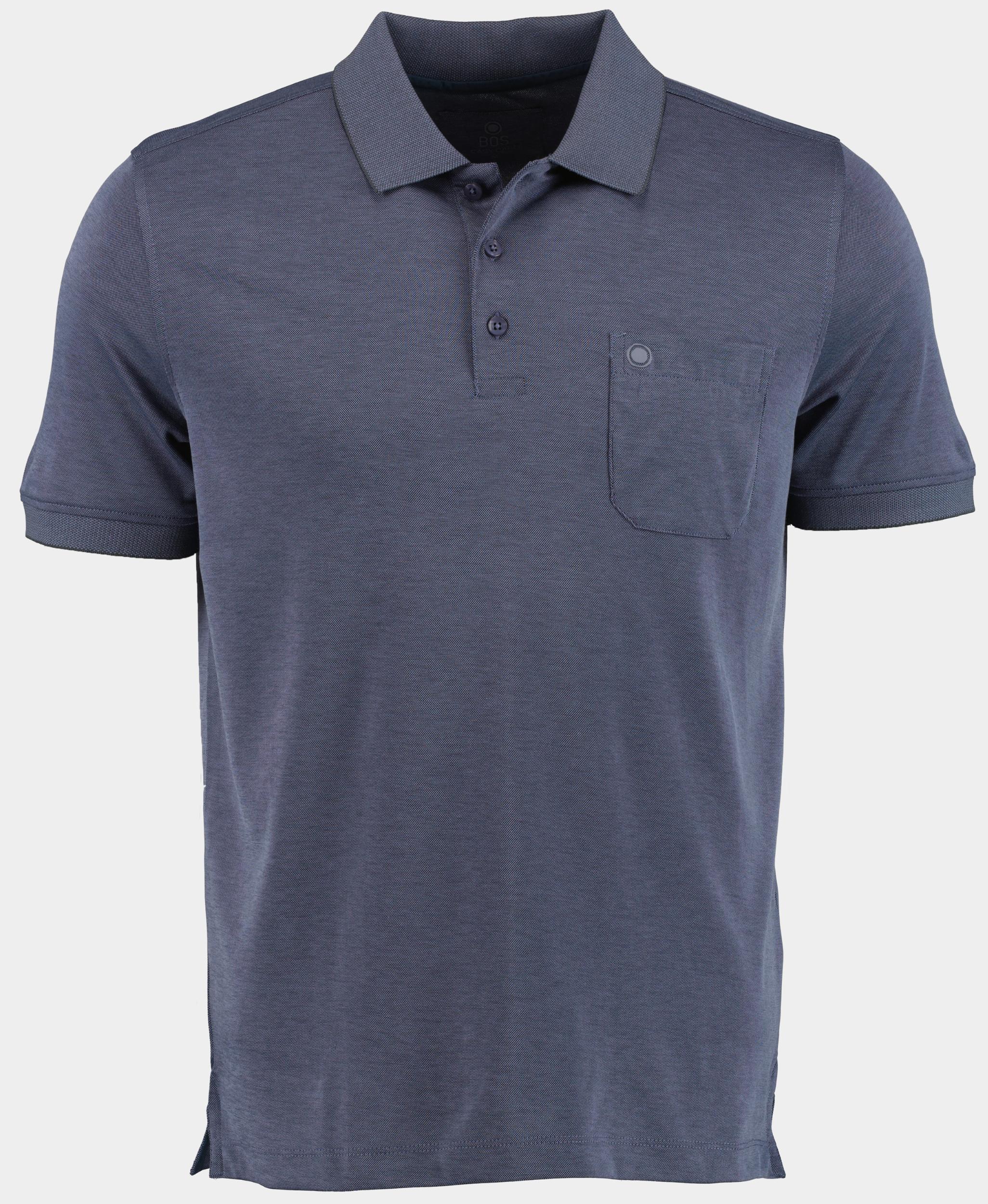 Bos Polo korte mouw Blauw 3-Knopf Polo-Shirt, 1/2 Arm 214008156/602