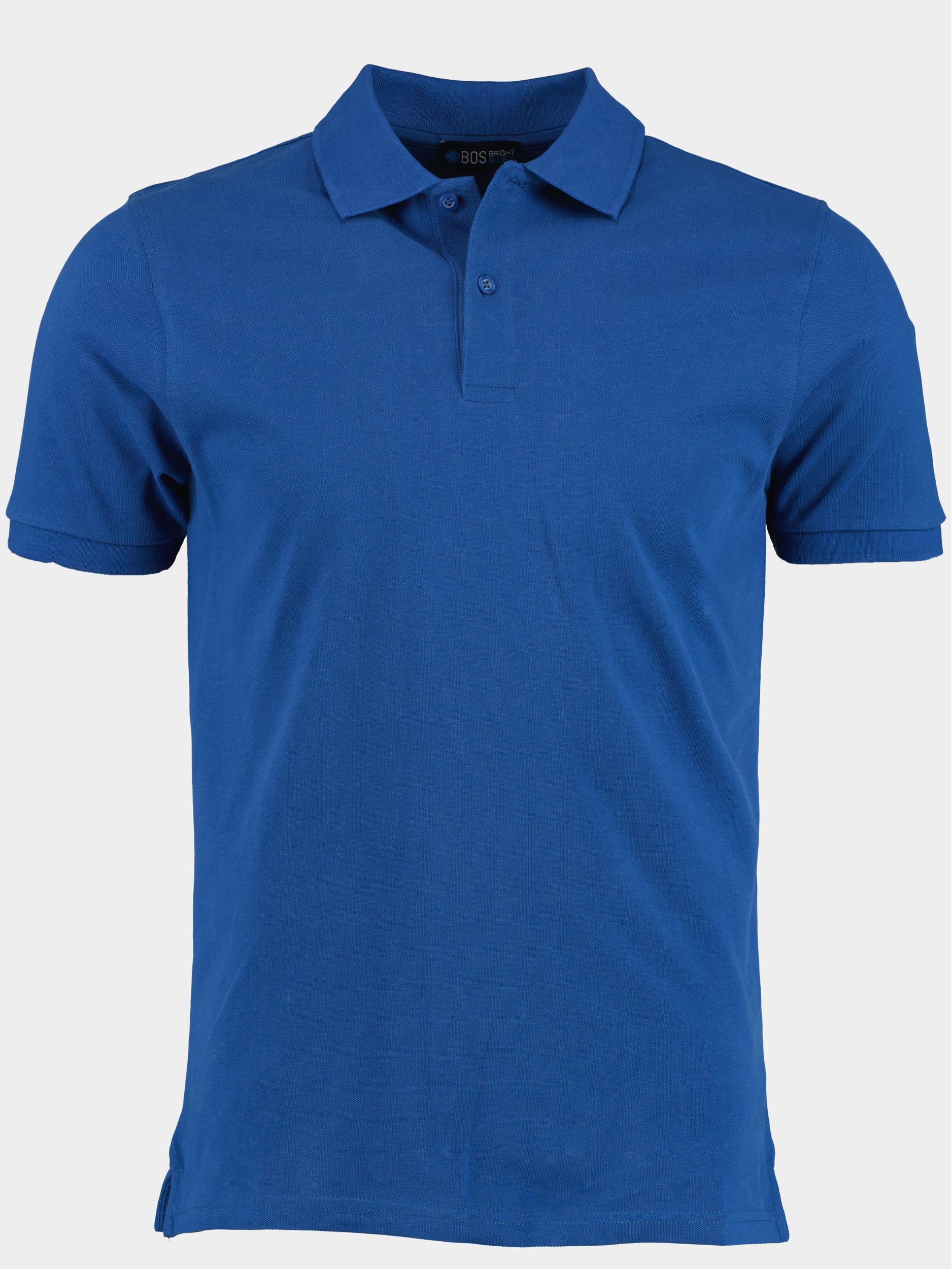 Bos Polo korte mouw Blauw Polo Slim Fit 2200900/235