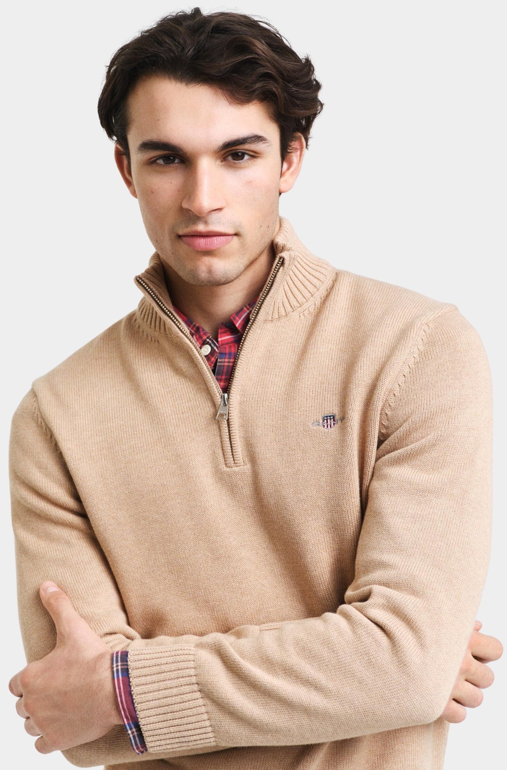 Gant Pullover Beige Casual Cotton Halfzip 8030170/296