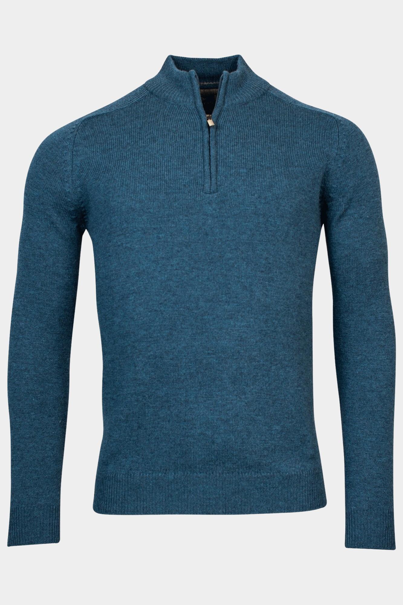 Baileys Half Zip Blauw Pullover 1/2 zip  single knit 320094/655