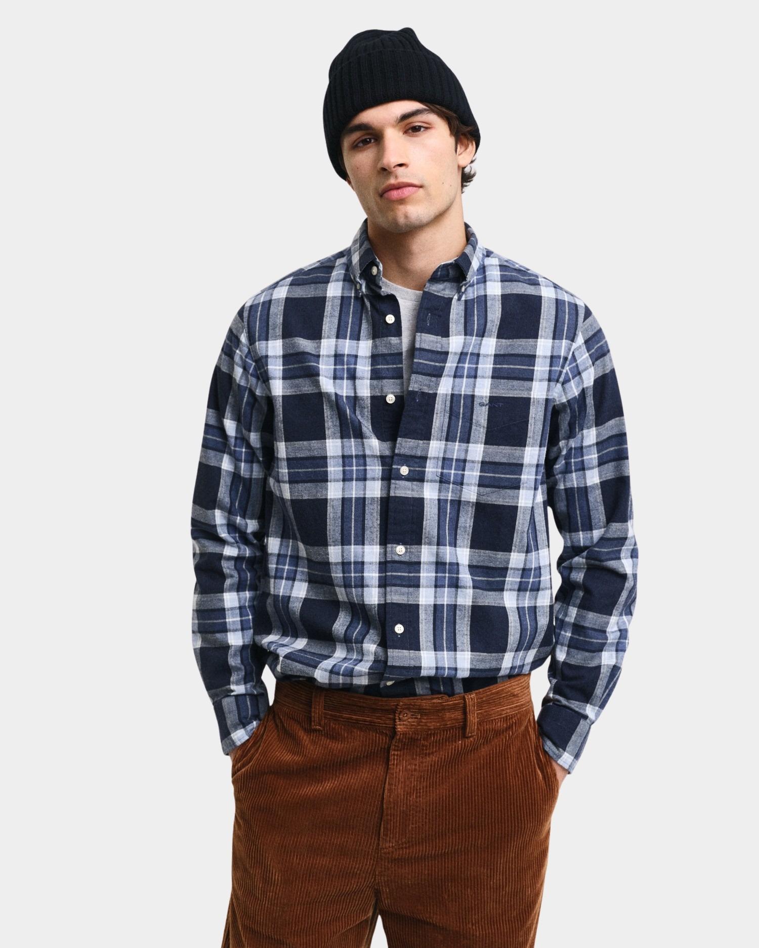 Gant Casual hemd lange mouw Blauw Tartan Melange Check Shirt 3240198/433