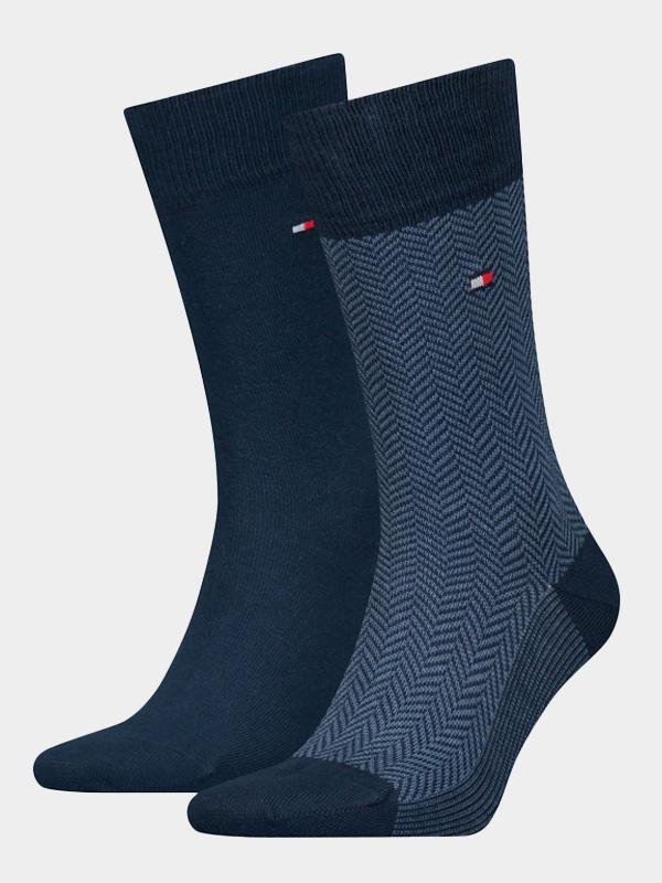 Tommy Hilfiger Sokken Blauw TH Men Sock 2P Herringbone 701224899/001