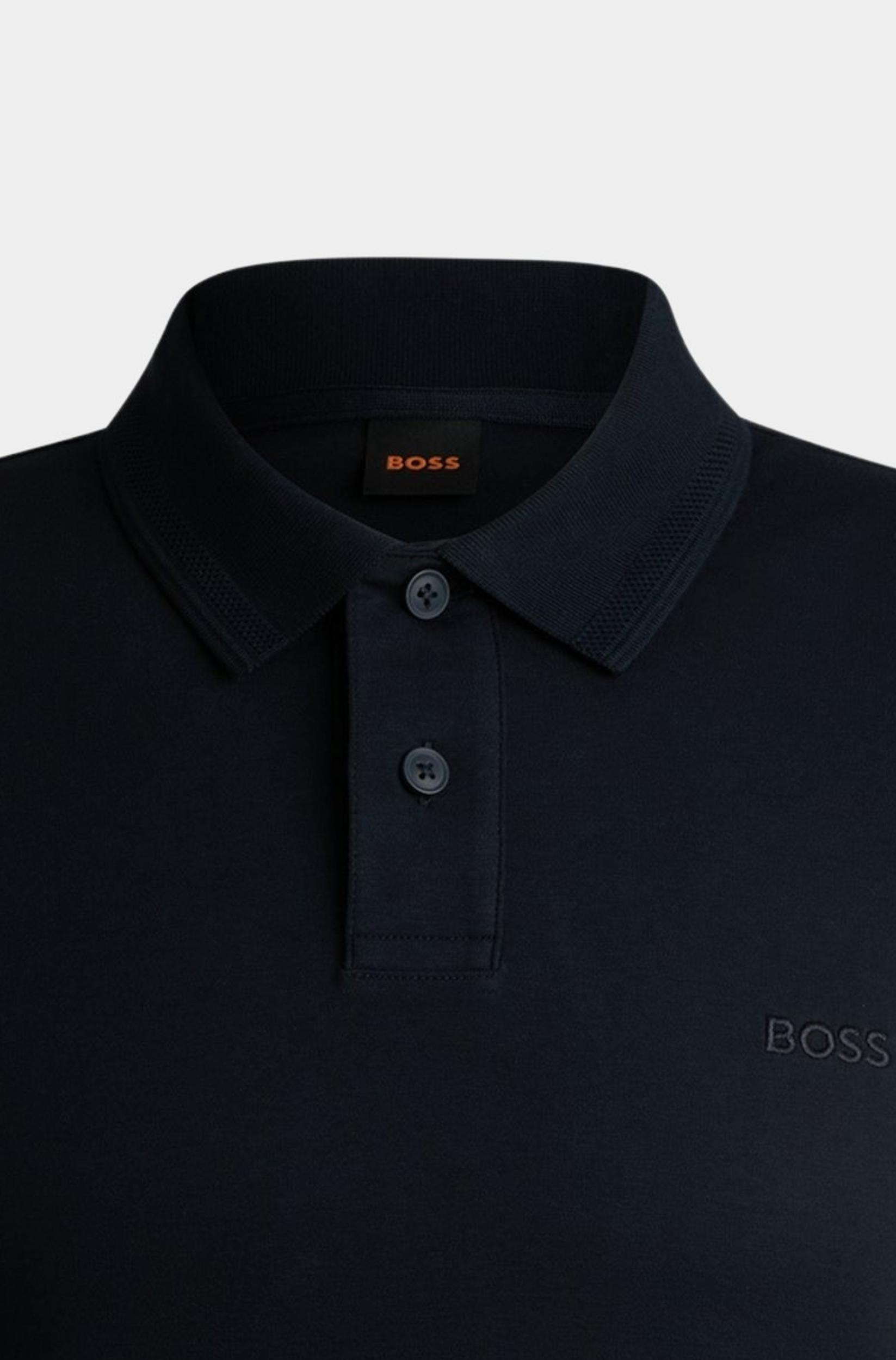 BOSS Orange Polo korte mouw Blauw Pe_Interlock 10262456 01 50520109/404