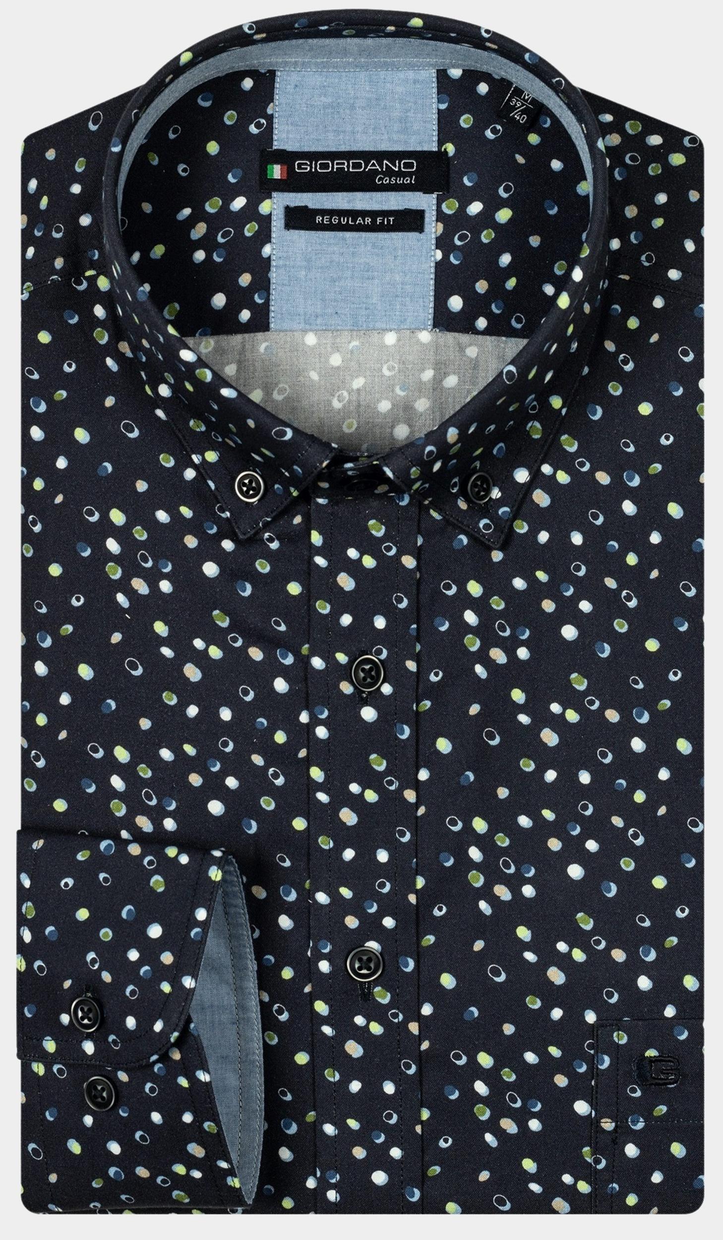 Giordano Casual hemd lange mouw Groen Ivy 427027/70