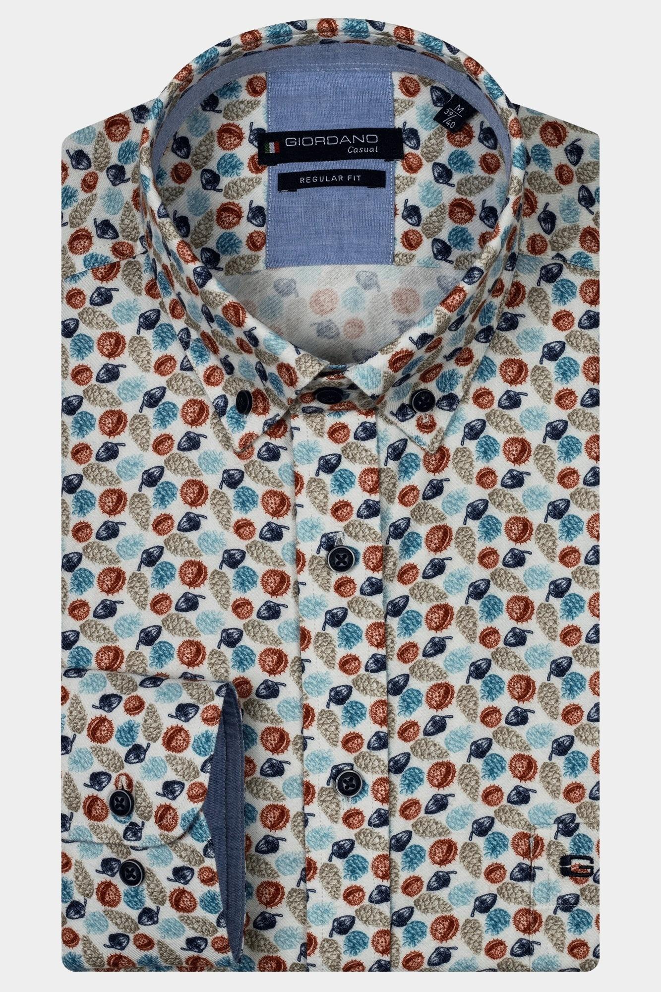 Giordano Casual hemd lange mouw Blauw Ivy, LS Button Down Autumn Pr 427014/60