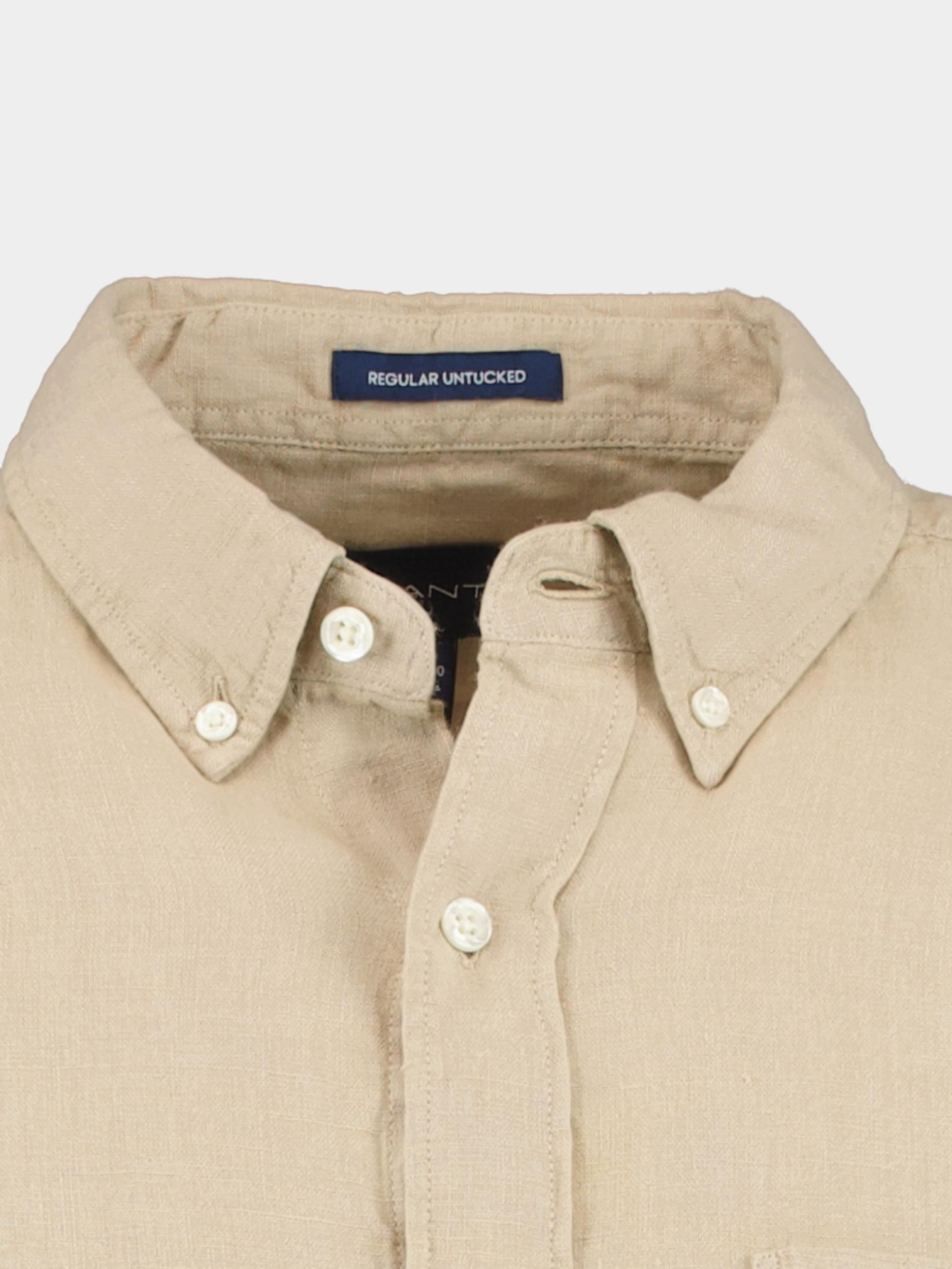 Gant Casual hemd lange mouw Beige Reg UT GMNT Dyed Linen Shirt 3230102/270