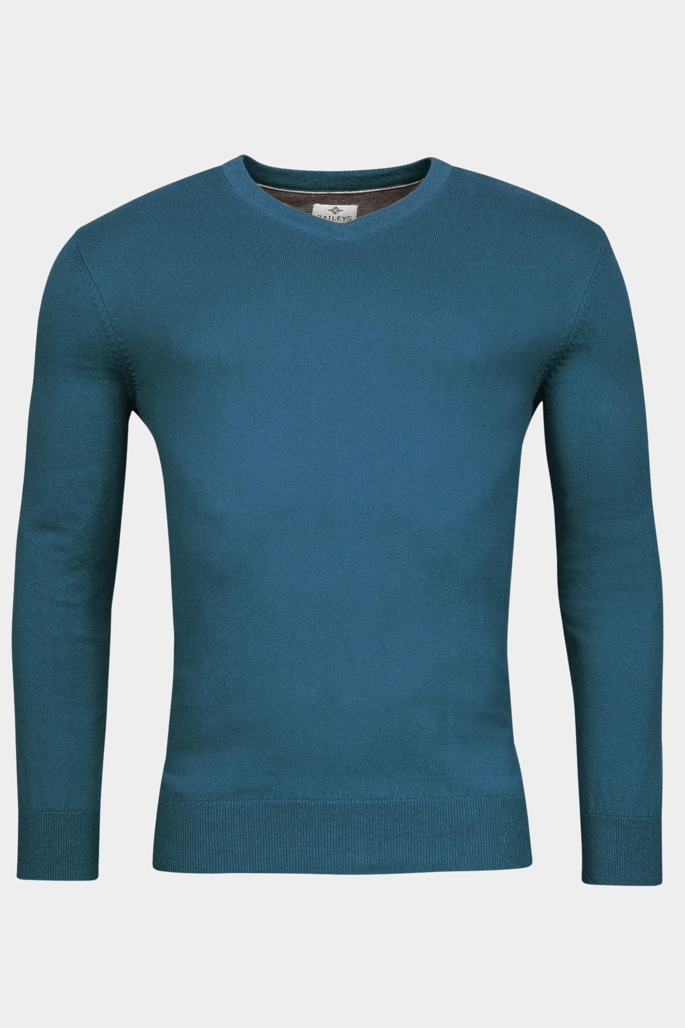 Baileys Pullover Blauw V-Neck Pullover  12gg single 320081/656