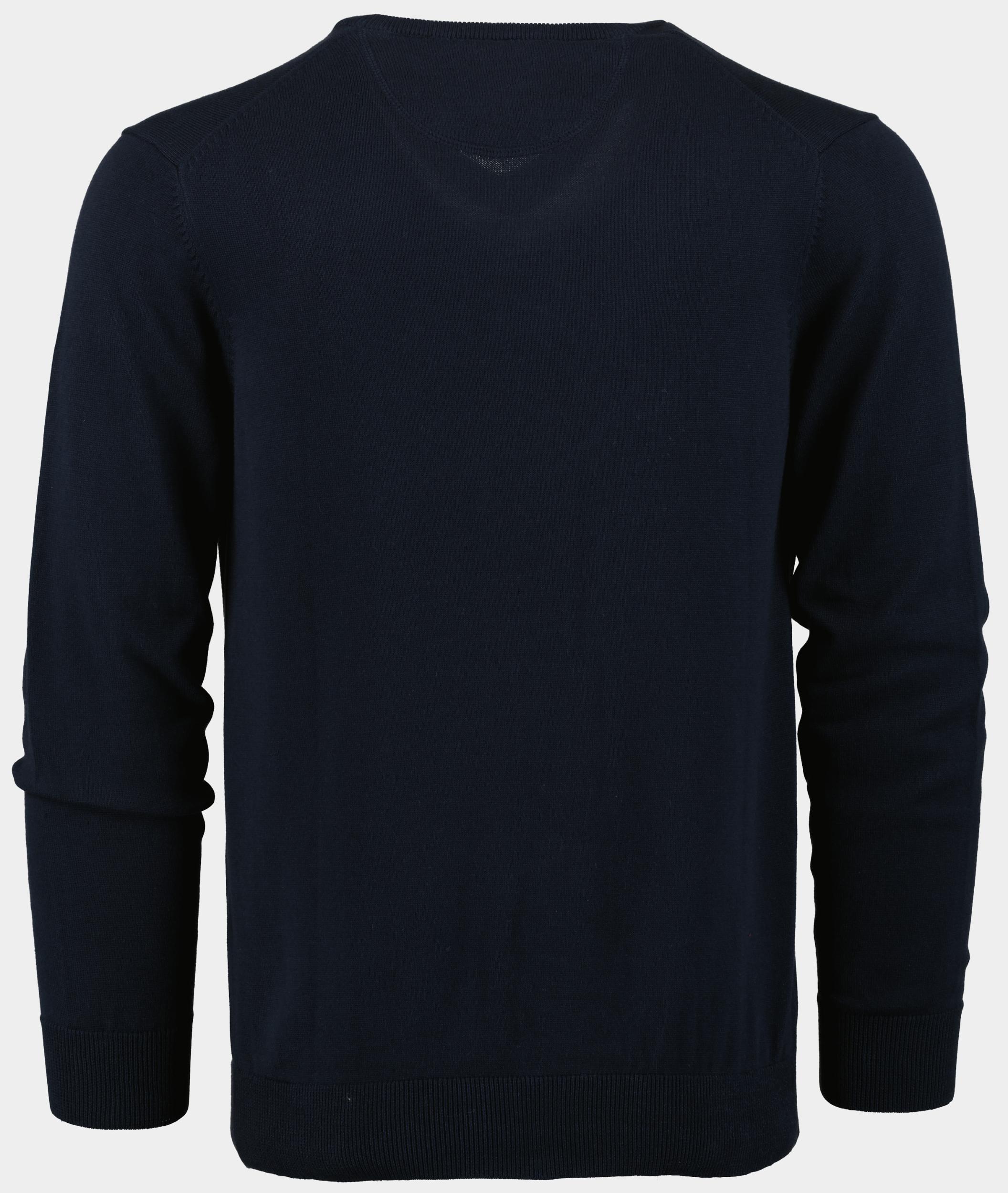 Bos Pullover Blauw Katoenen V-hals 428100CCT/60