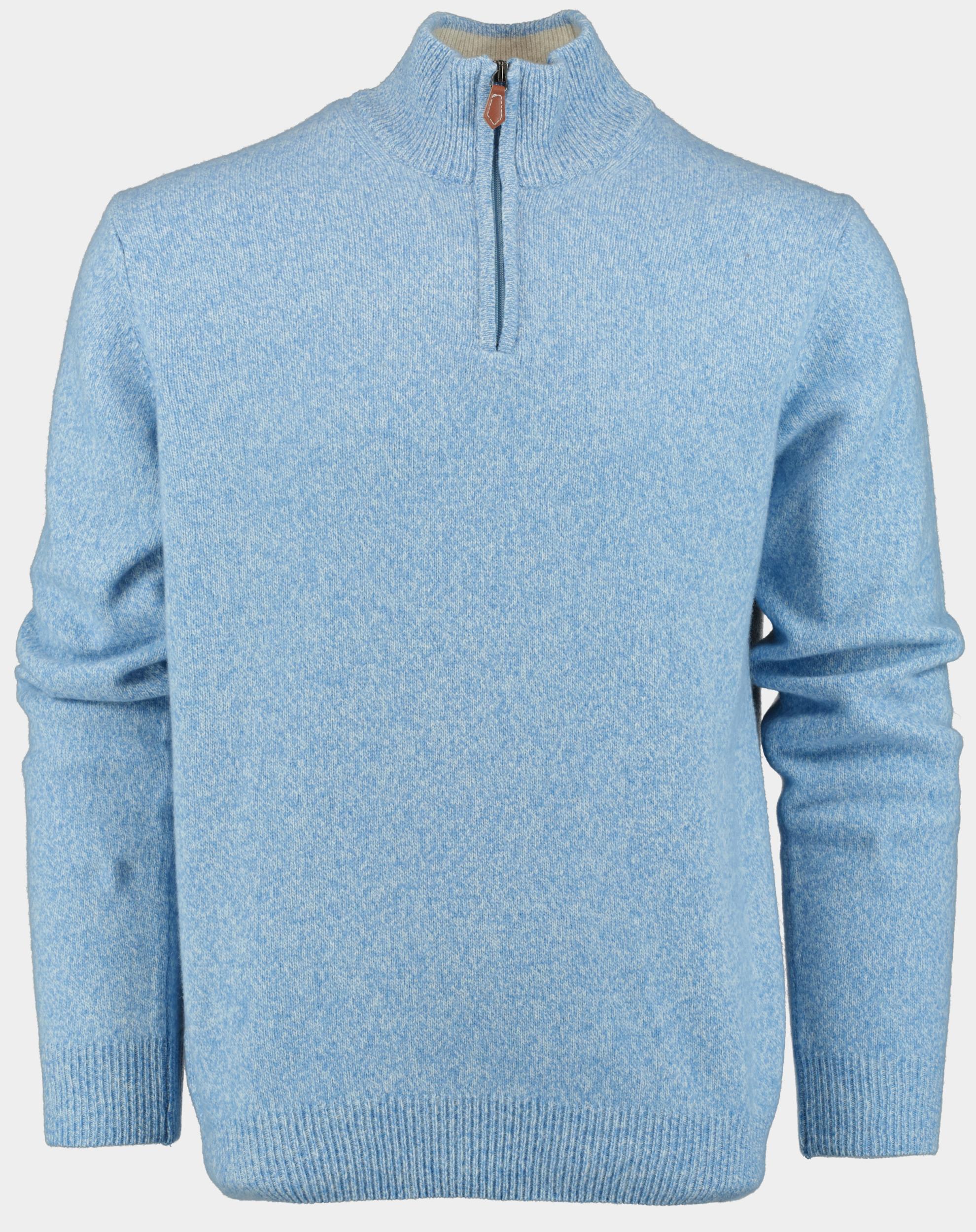 Scotland Blue Half Zip Blauw Nels Wool Mix Half Zip Pullov 24305NE44SB/210 light blue