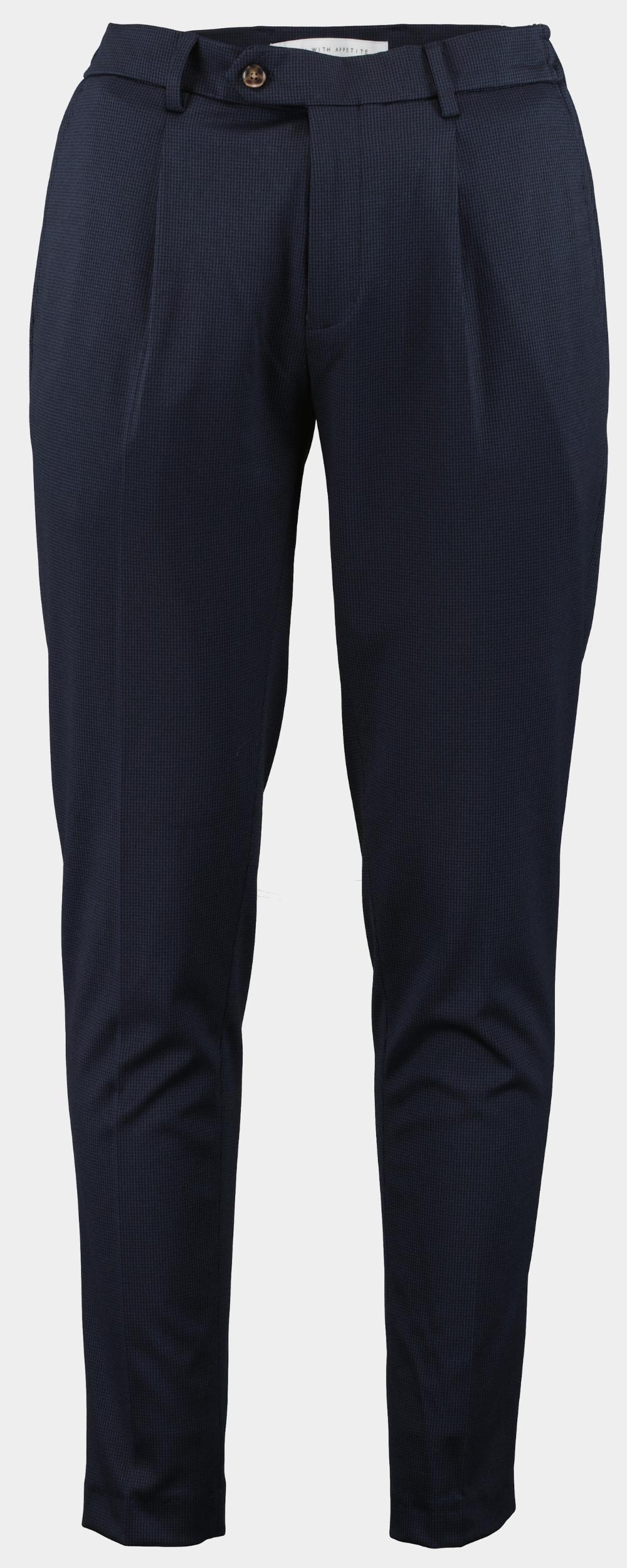 Born With Appetite Katoenen Broek Blauw Pedro Pied De Poule Pants 24304PE13/290 navy