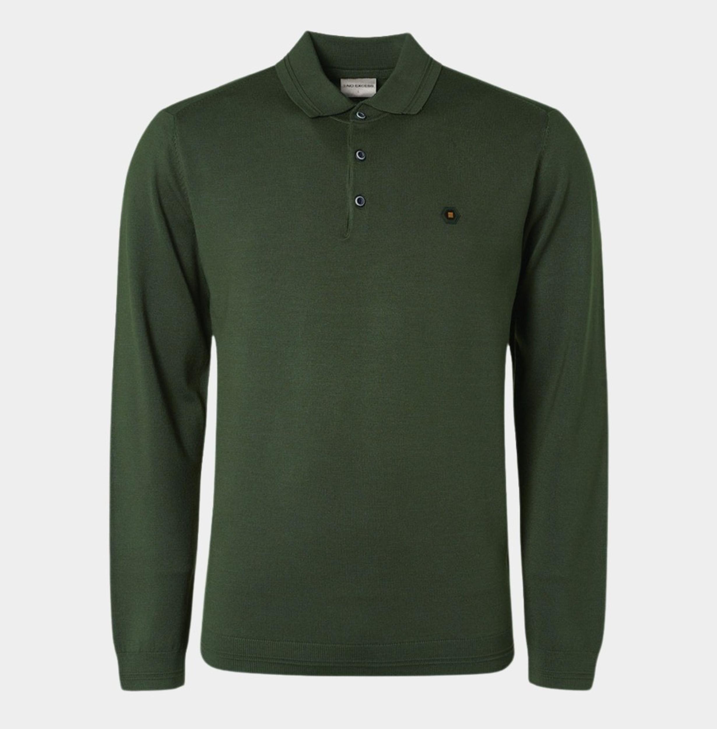 Polo lange mouw groen pullover polo 21210855 052