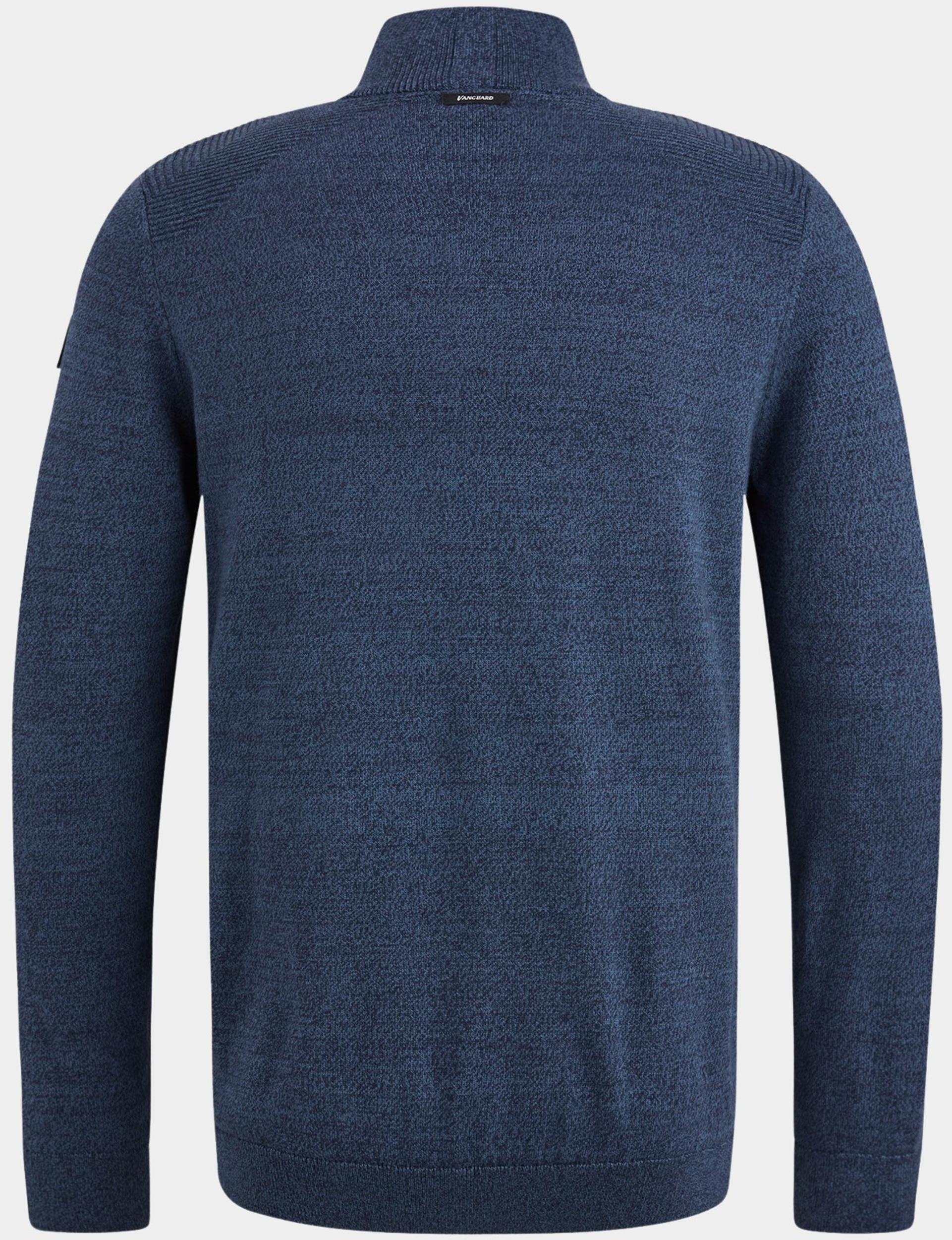 Vanguard Pullover Blauw Half zip collar cotton moulin VKW2408302/5030