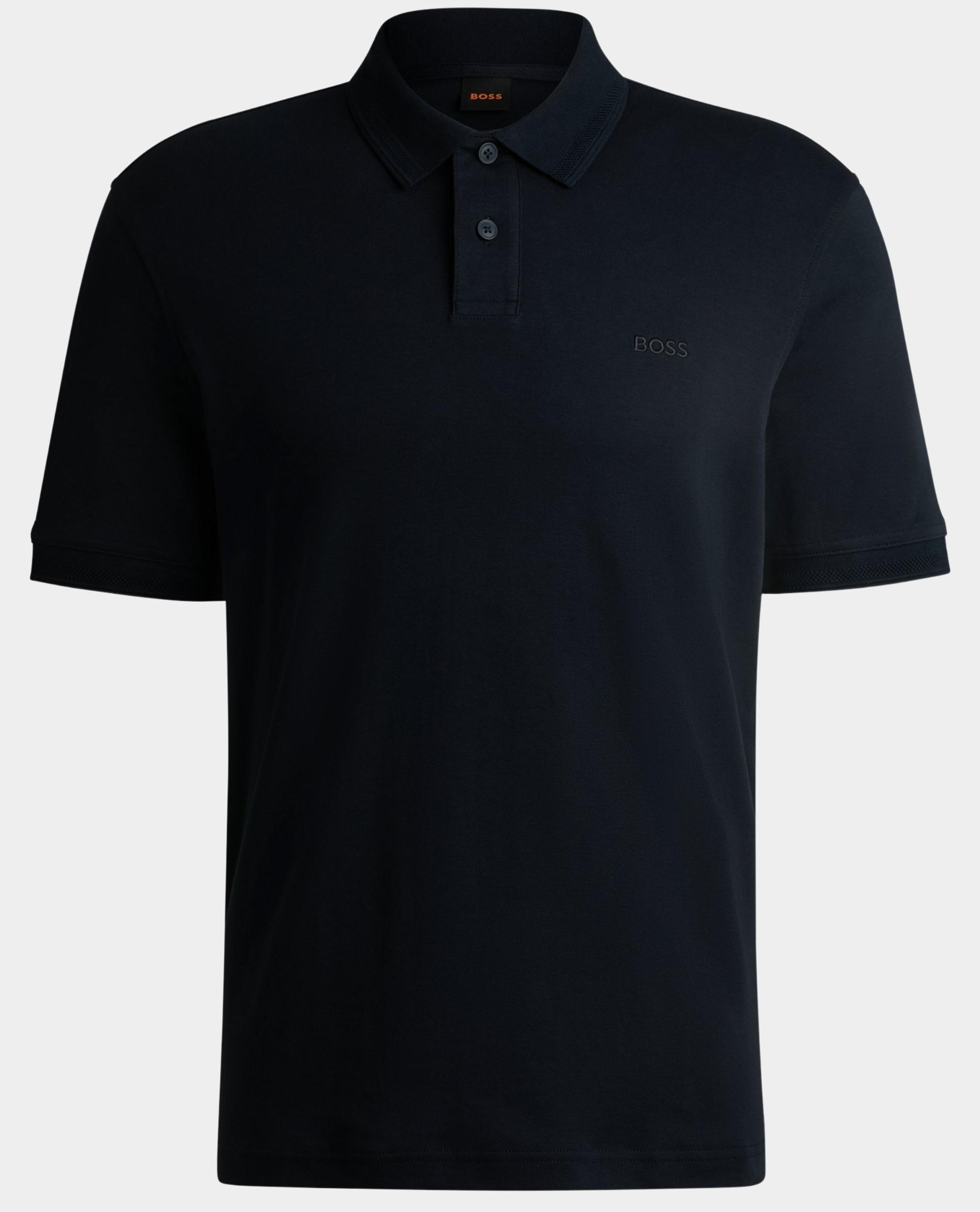 BOSS Orange Polo korte mouw Blauw Pe_Interlock 10262456 01 50520109/404