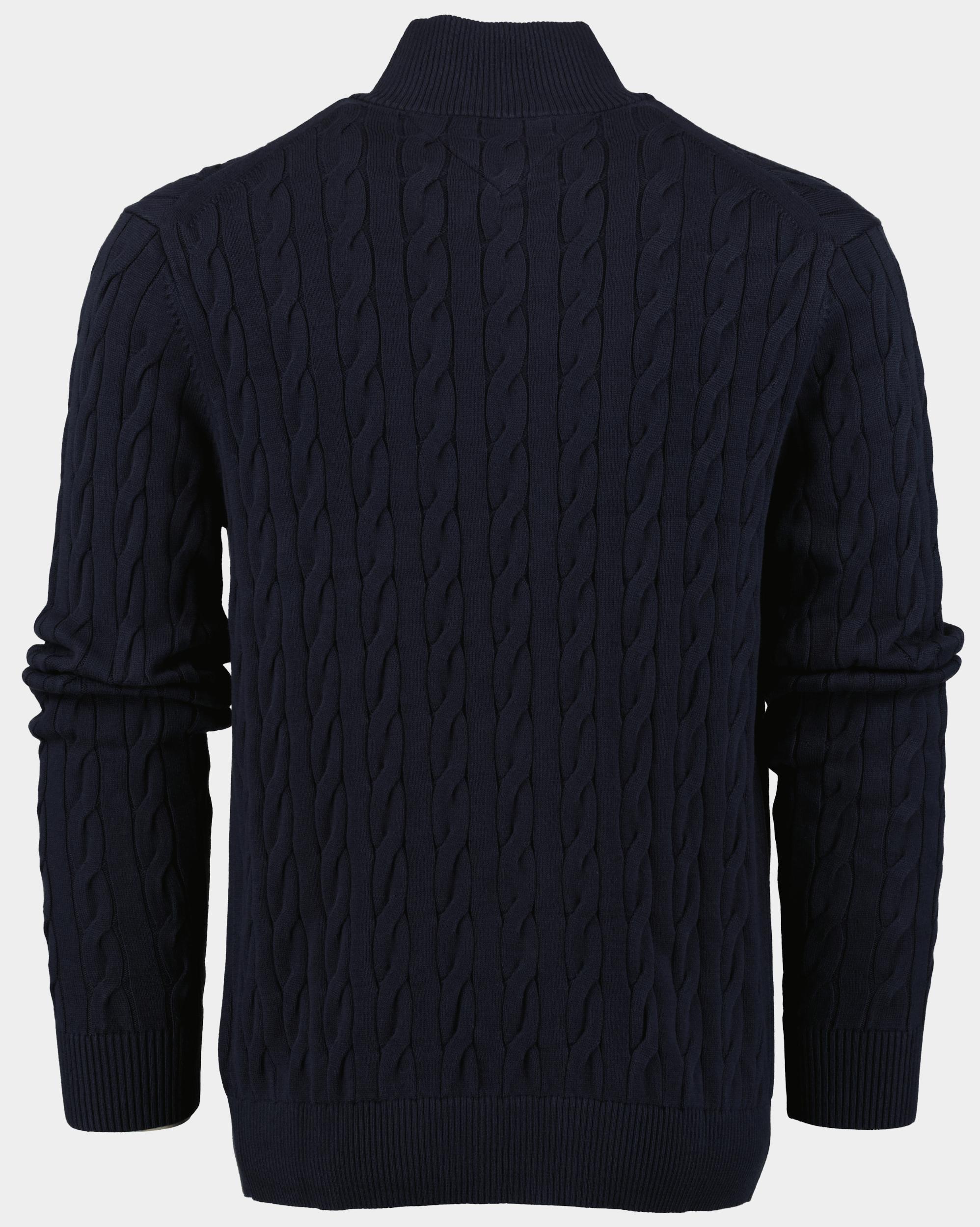 Tommy Hilfiger Pullover Blauw Classic Cotton Cable Zip Mock MW0MW36532/DW5