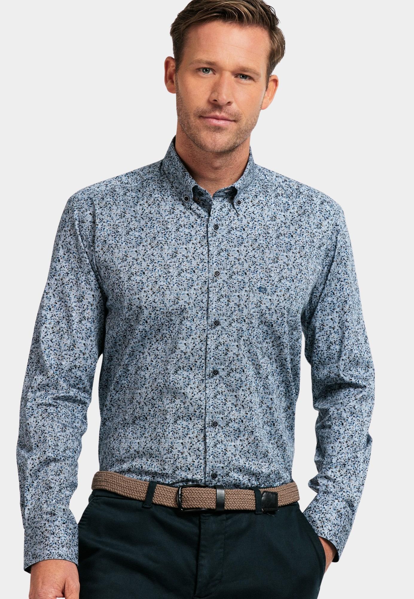 Giordano Casual hemd lange mouw Blauw Ivy 427041/60