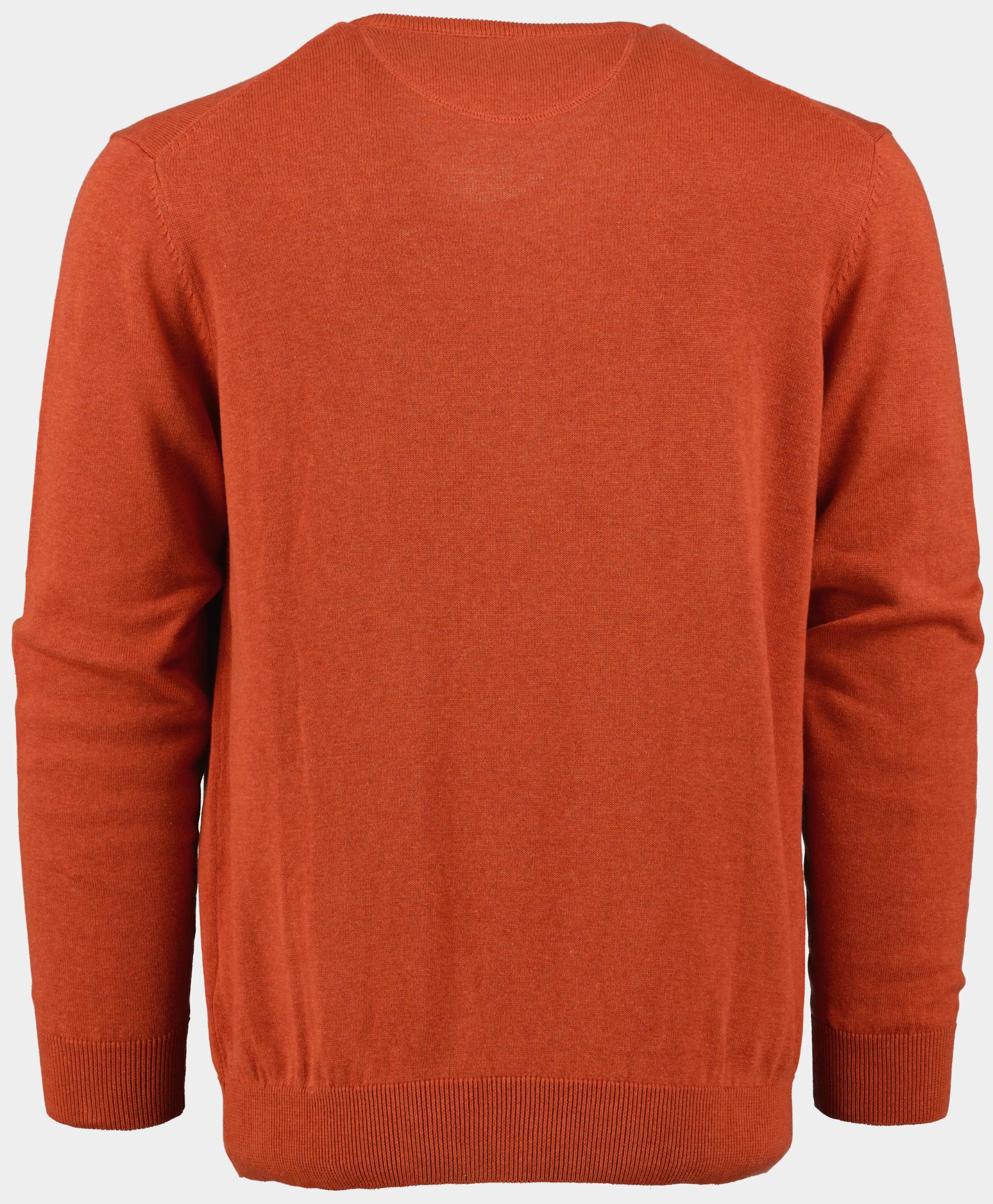 Bos Pullover Oranje Katoenen V-hals 428100CCT/355