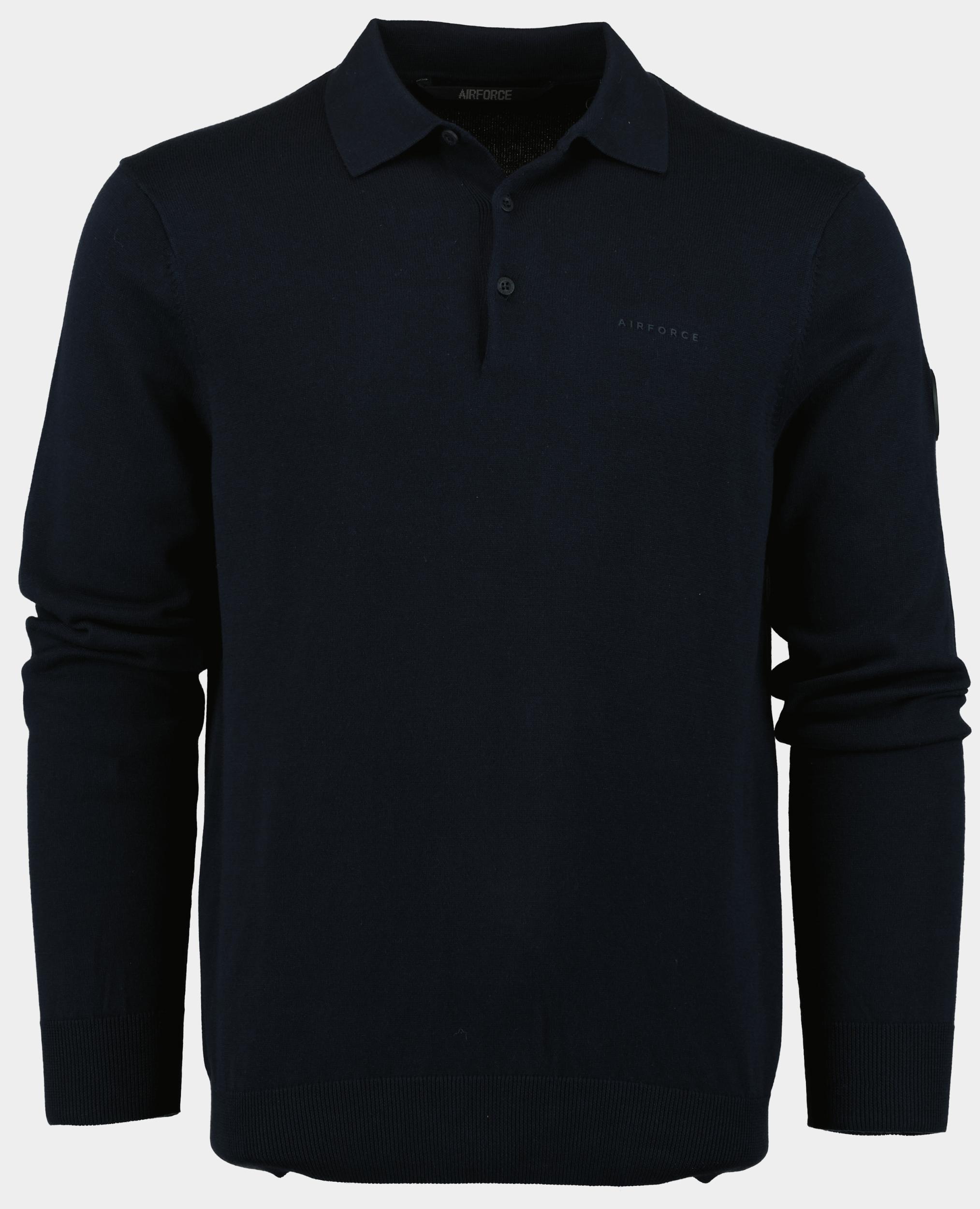 Airforce Polo lange mouw Blauw Knitwear Polo Longsleeve VEM0765/552