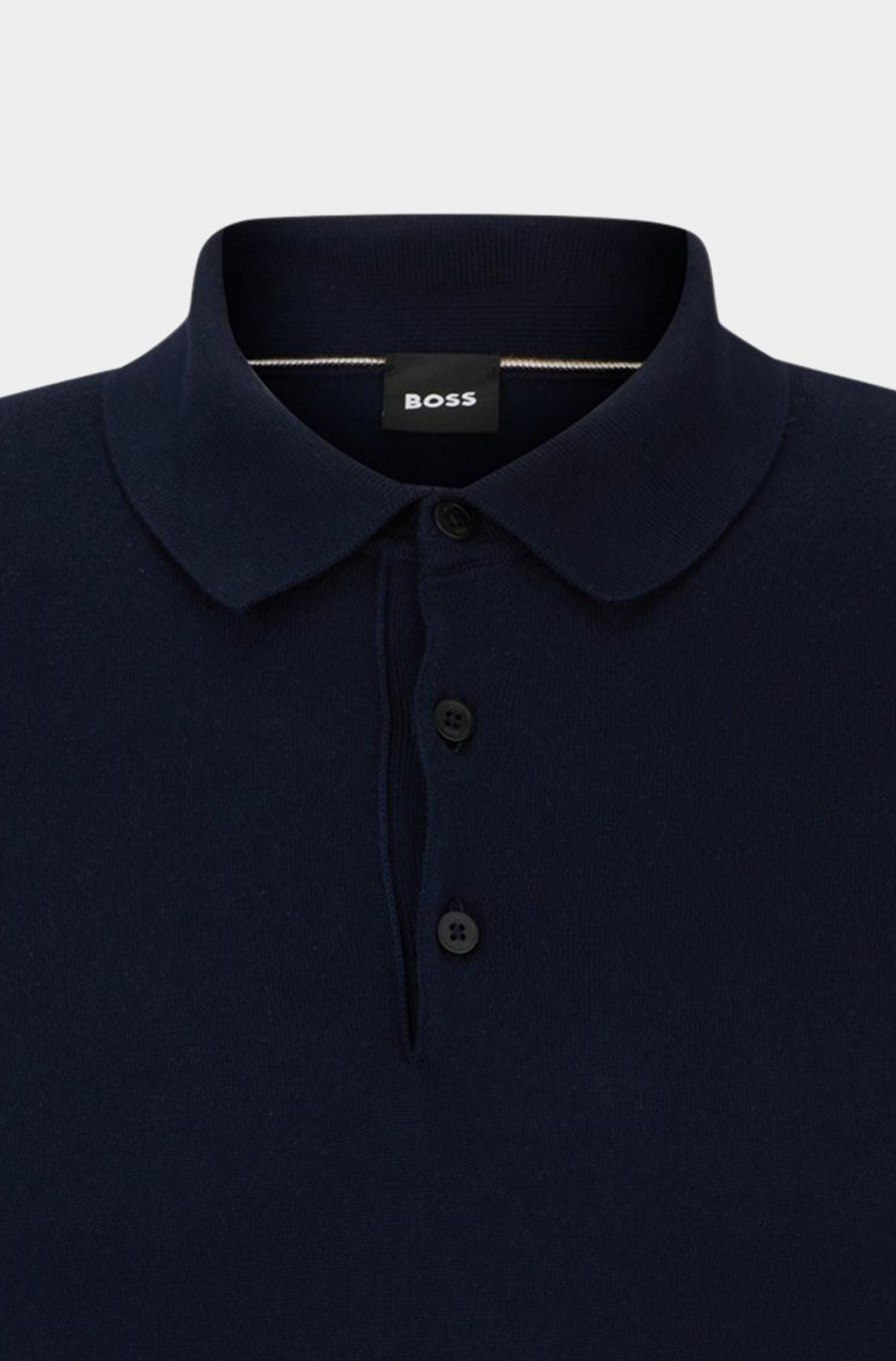 BOSS Black Polo lange mouw Blauw Gemello-P 10255177 01 50506025/404