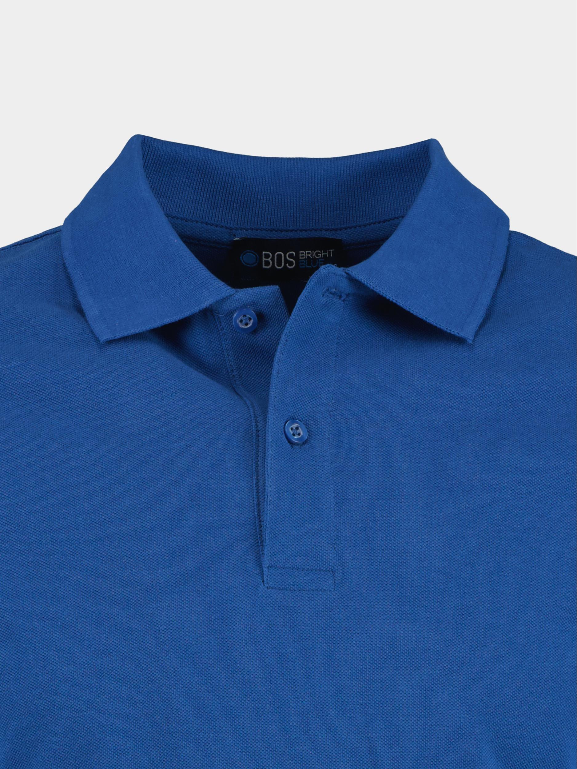 Bos Polo korte mouw Blauw Polo Slim Fit 2200900/235