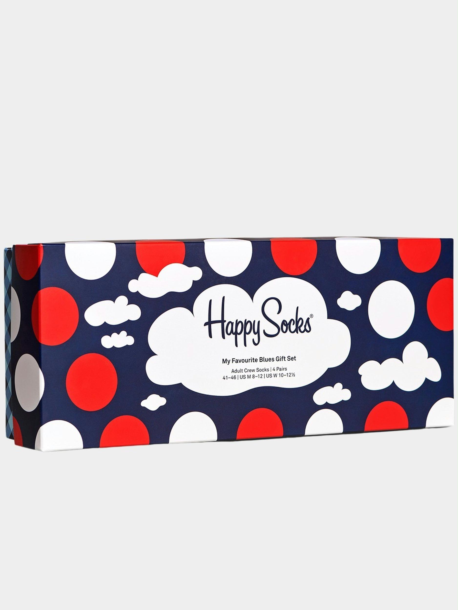 heroïne Hoogte deed het Happy Socks Cadeaubox Sokken Blauw 4-Pack My Favourite Blues Sock  XBLU09/6300 | Bos Men Shop