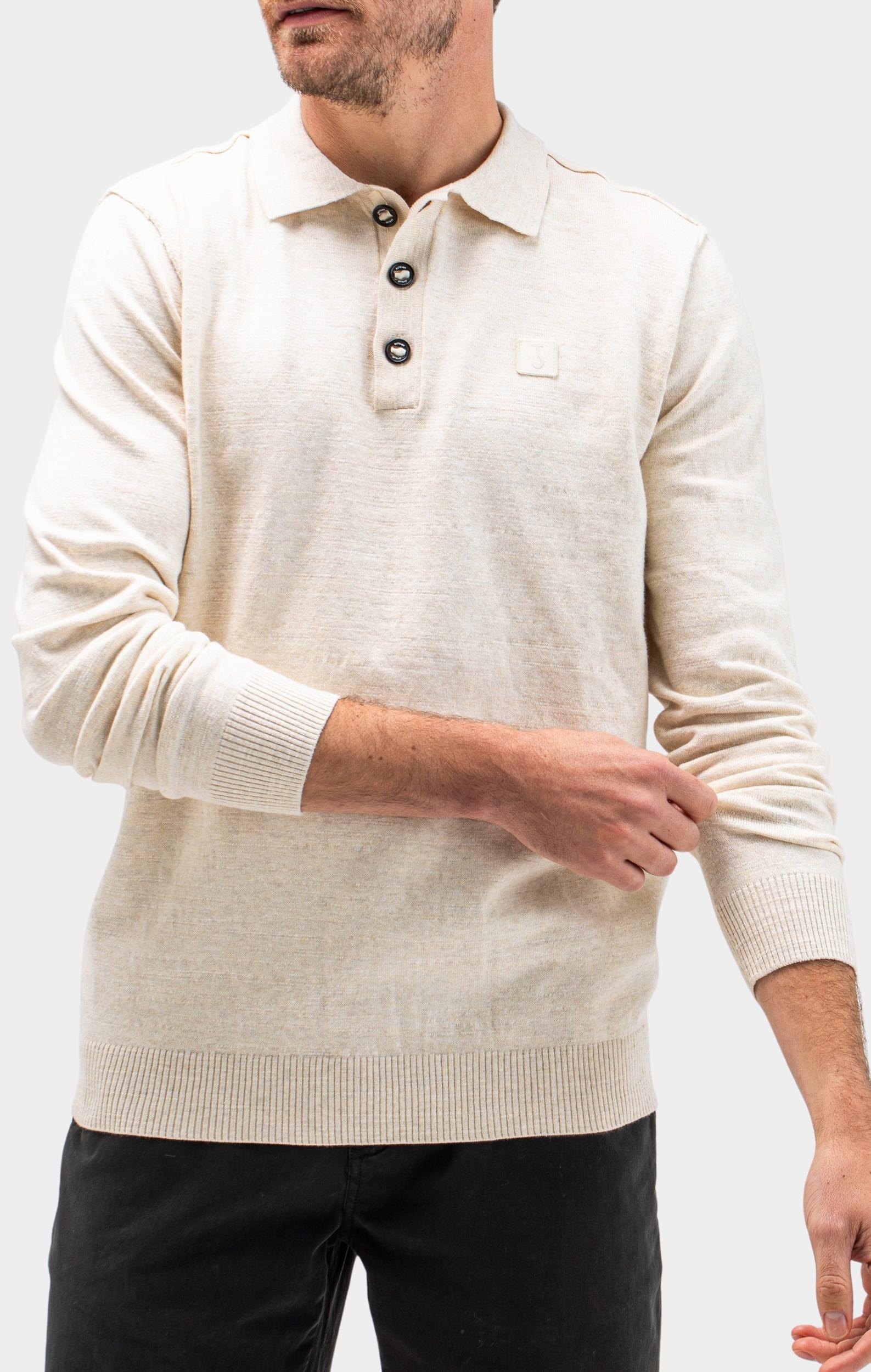 Butcher of Blue Polo lange mouw Beige Lt Clifden Polo L/S M2416001/618