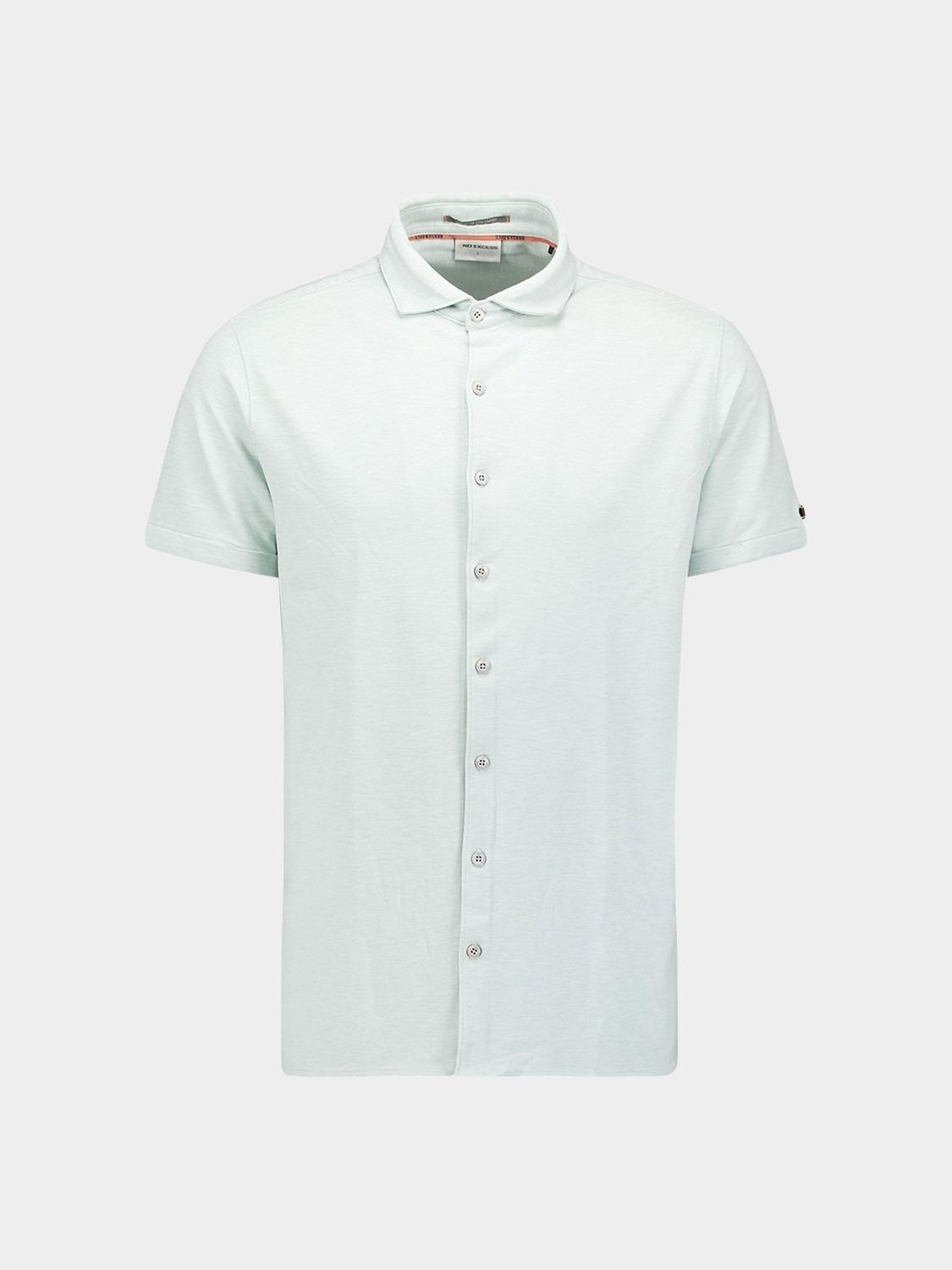 No Excess Casual hemd korte mouw Groen Shirt Short Sleeve Jersey Str 23420281/058