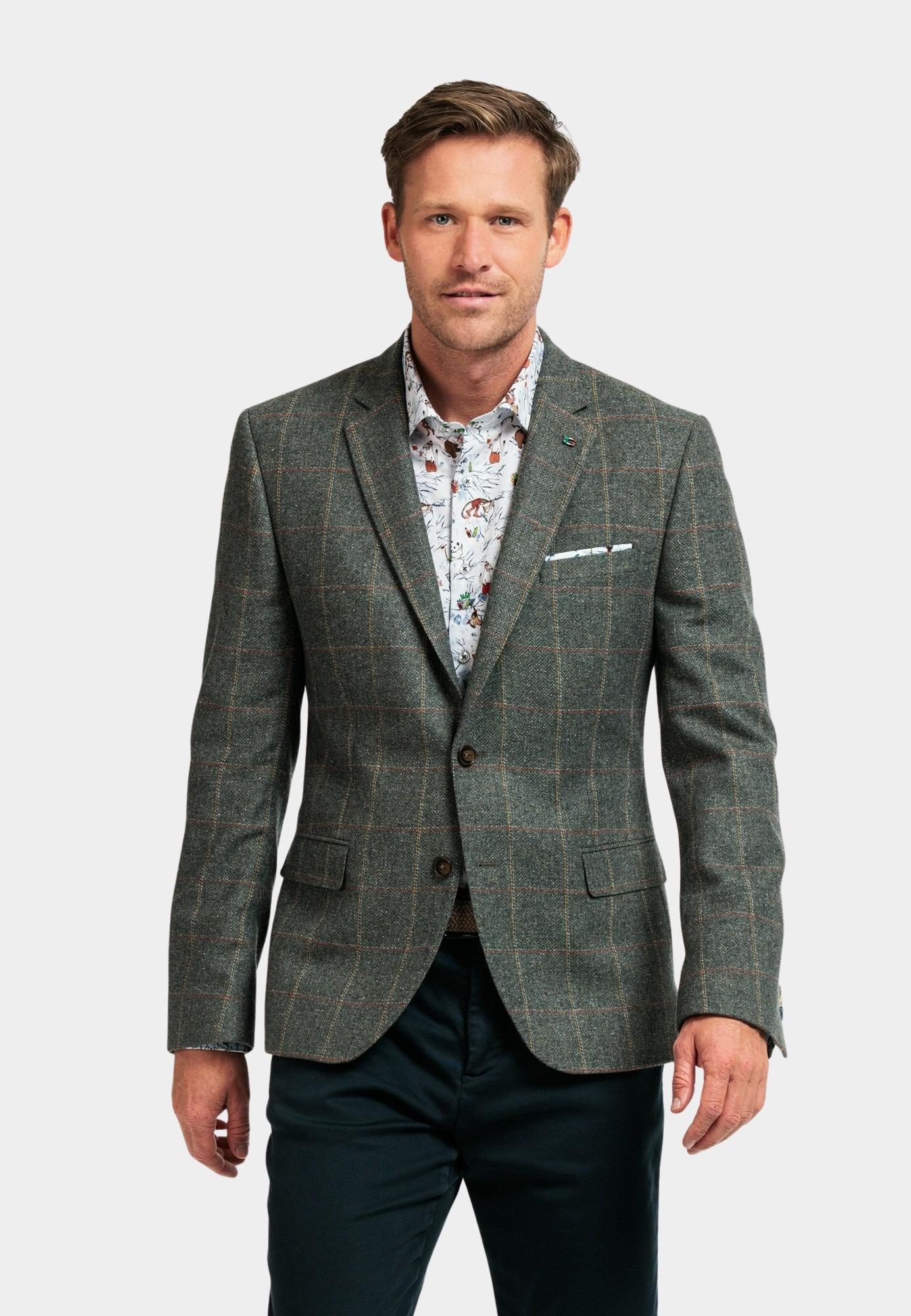 Giordano Blazer Groen Blazer Robert Check with Wool 422603/75