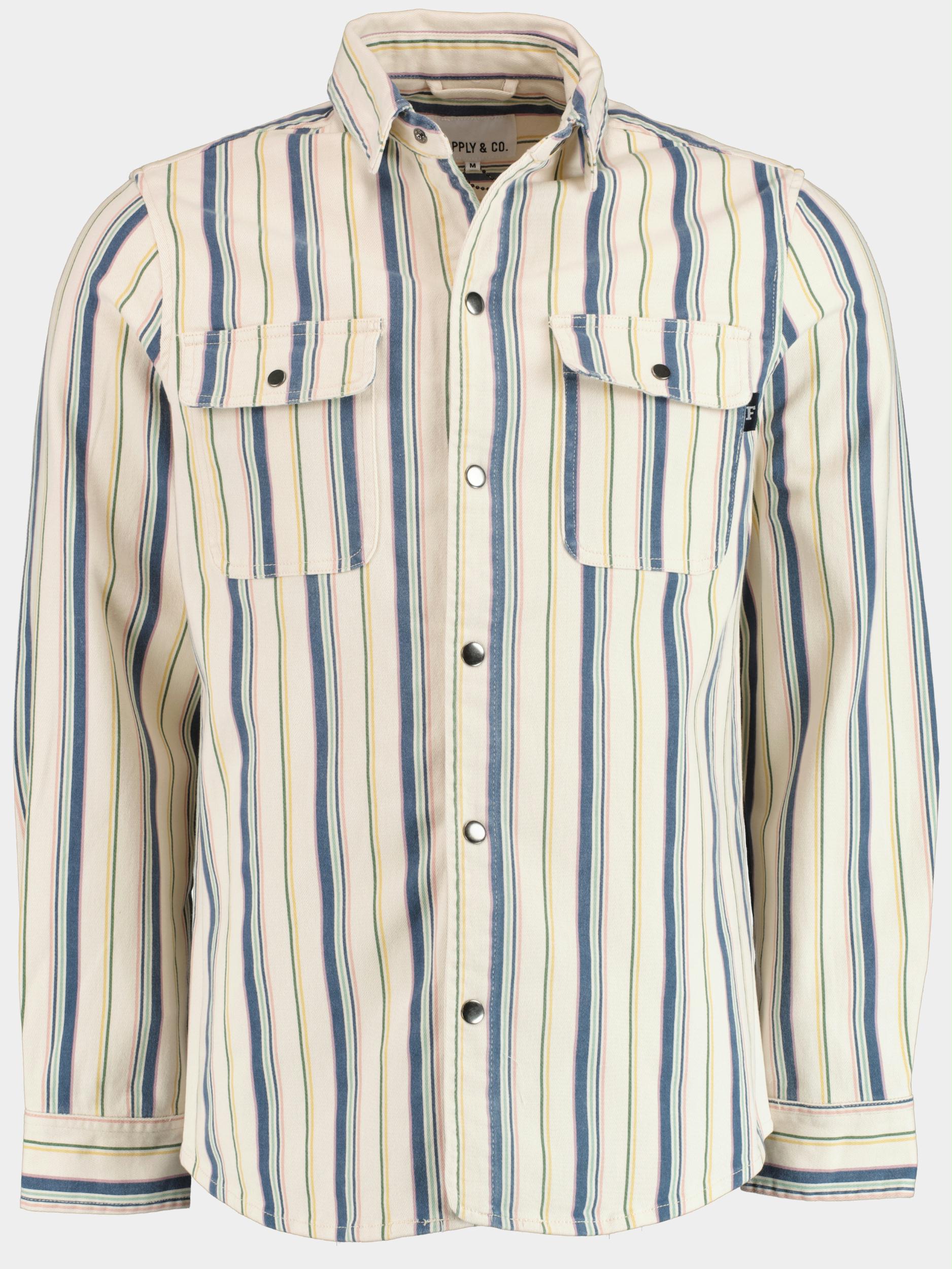 ONWAAR Buiten Overweldigen 25% Korting Supply & Co. Casual Hemd Lange Mouw Multi Salt Shirt Jacket  22107SA21/500 Multicolour | Bos Men Shop
