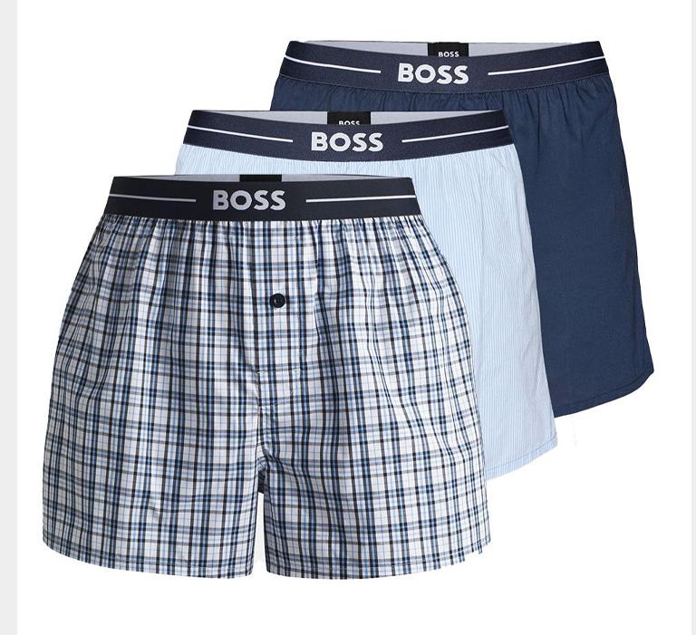 BOSS Black  Blauw 3P Woven Boxer 10255001 01 50505677/465