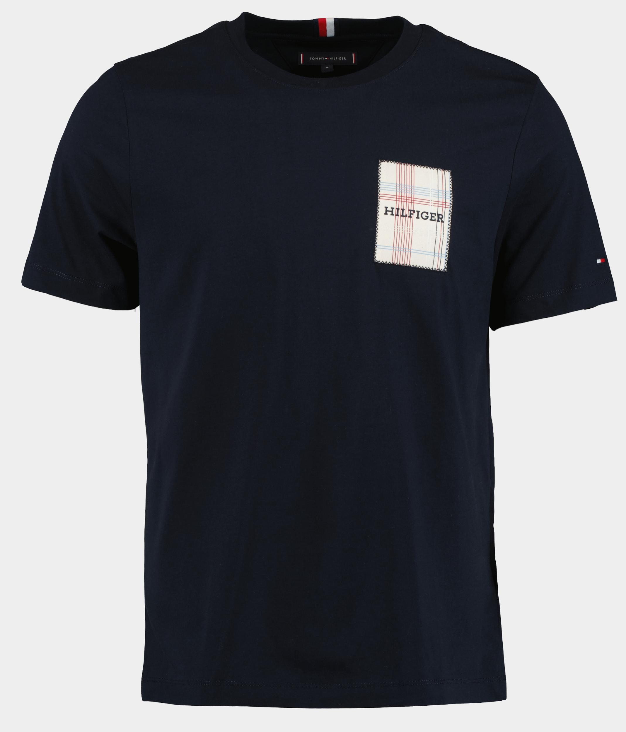 Tommy Hilfiger T-shirt korte mouw Blauw Monotype Woven Label Tee MW0MW35459/DW5