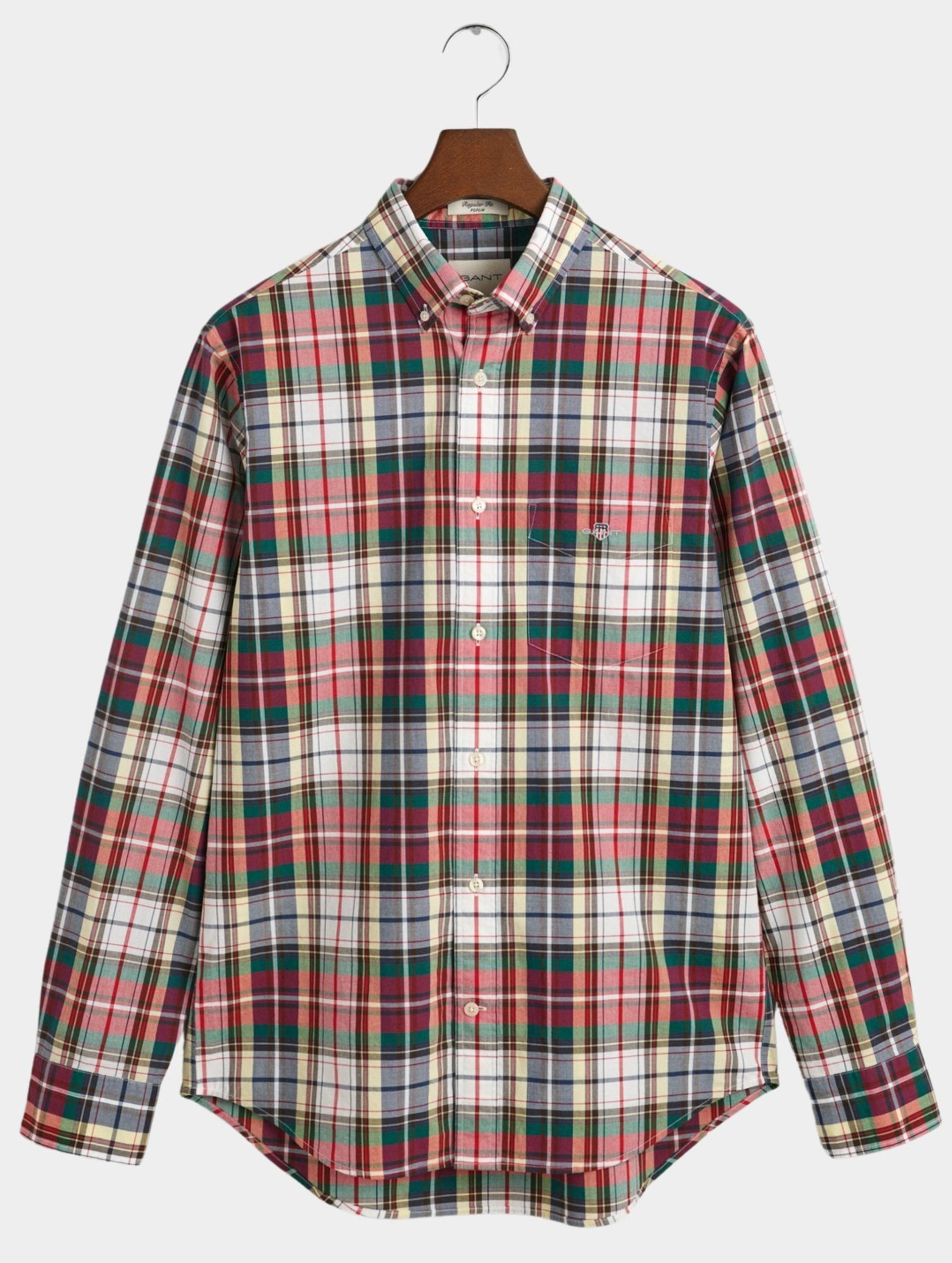 Gant Casual hemd lange mouw Rood Poplin Tartan Check Shirt 3240165/630