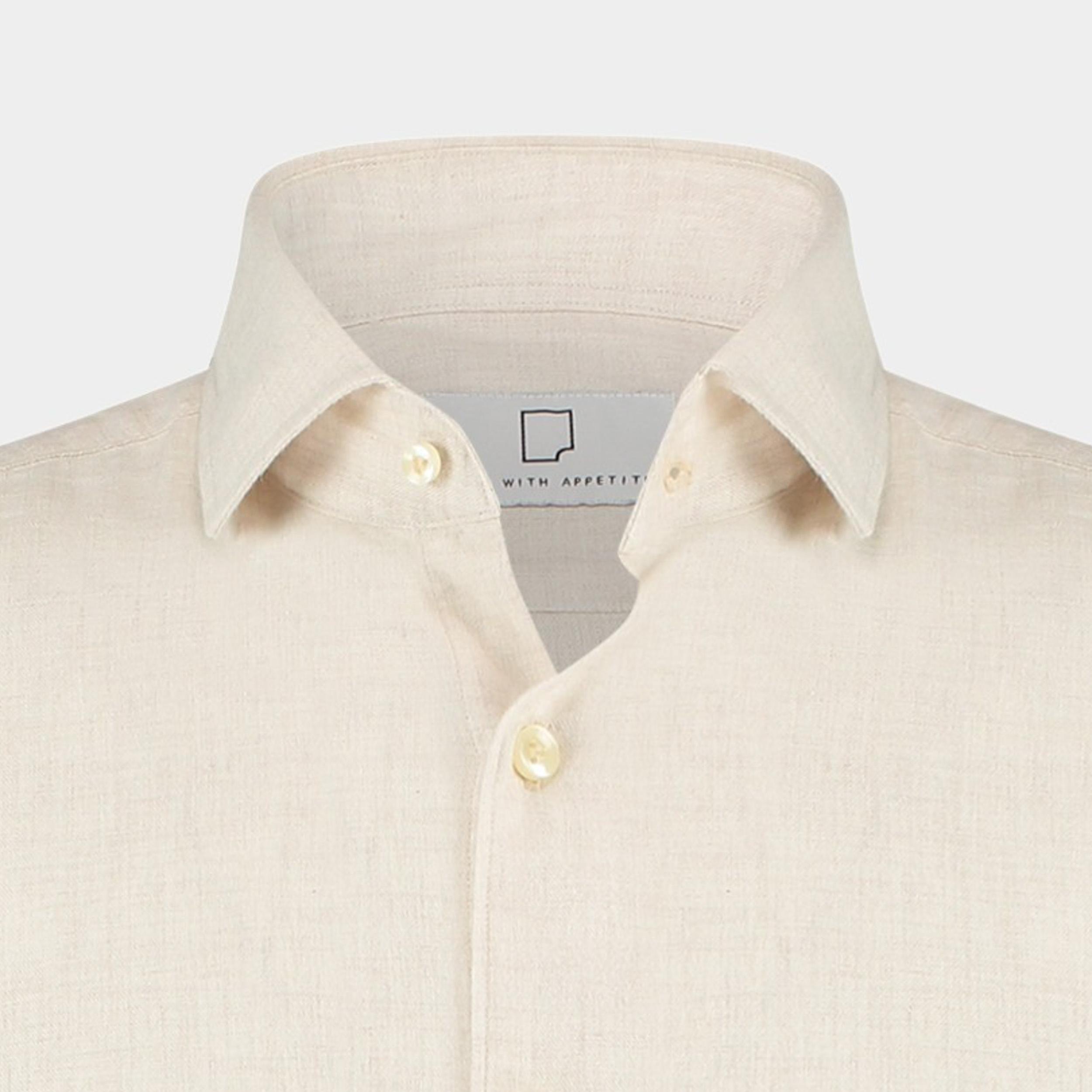 Born With Appetite Casual hemd lange mouw Beige Flake Shirt Flanel Stretch Ws 23307FL31/112 silver