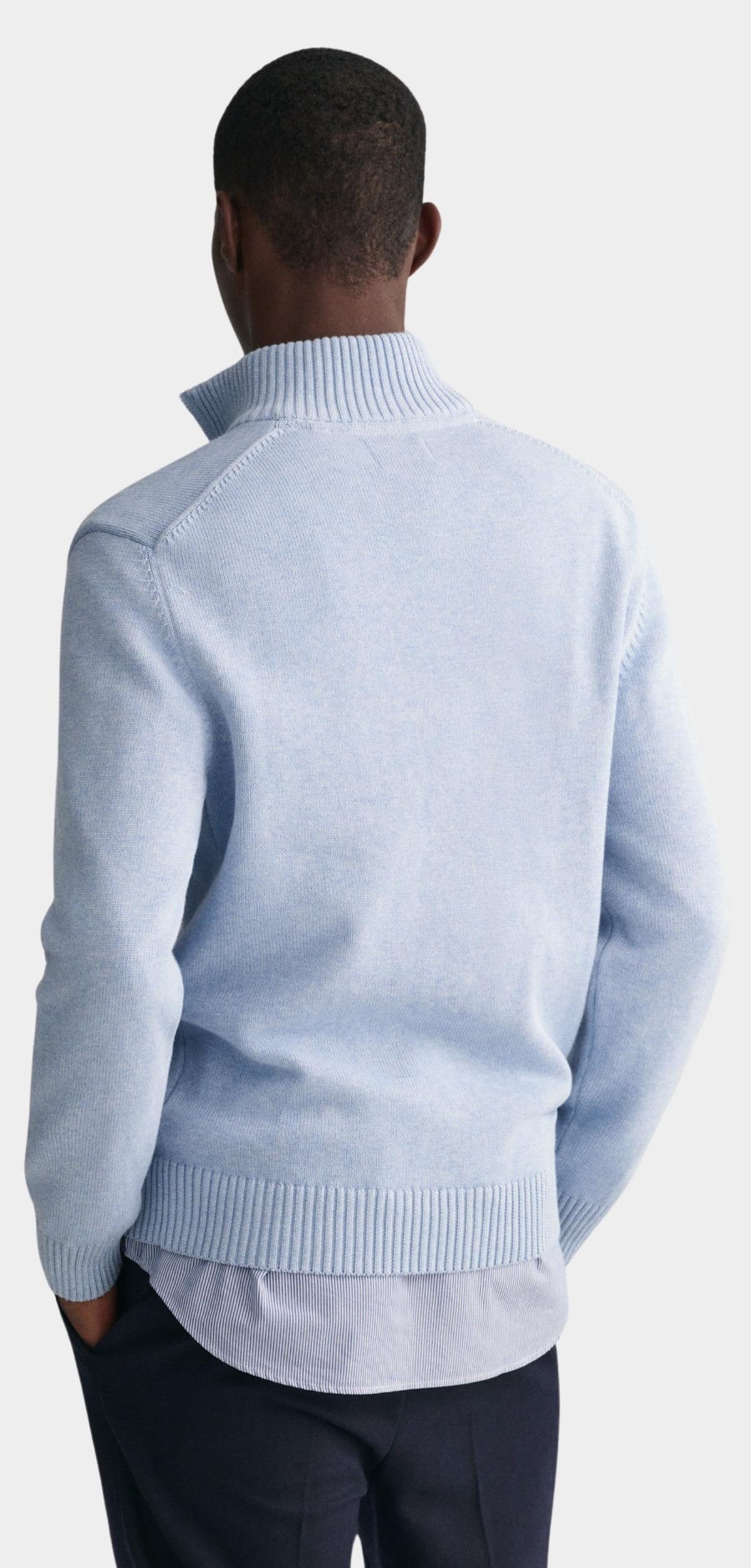 Gant Pullover Blauw Casual Cotton Half Zip 8030170/497