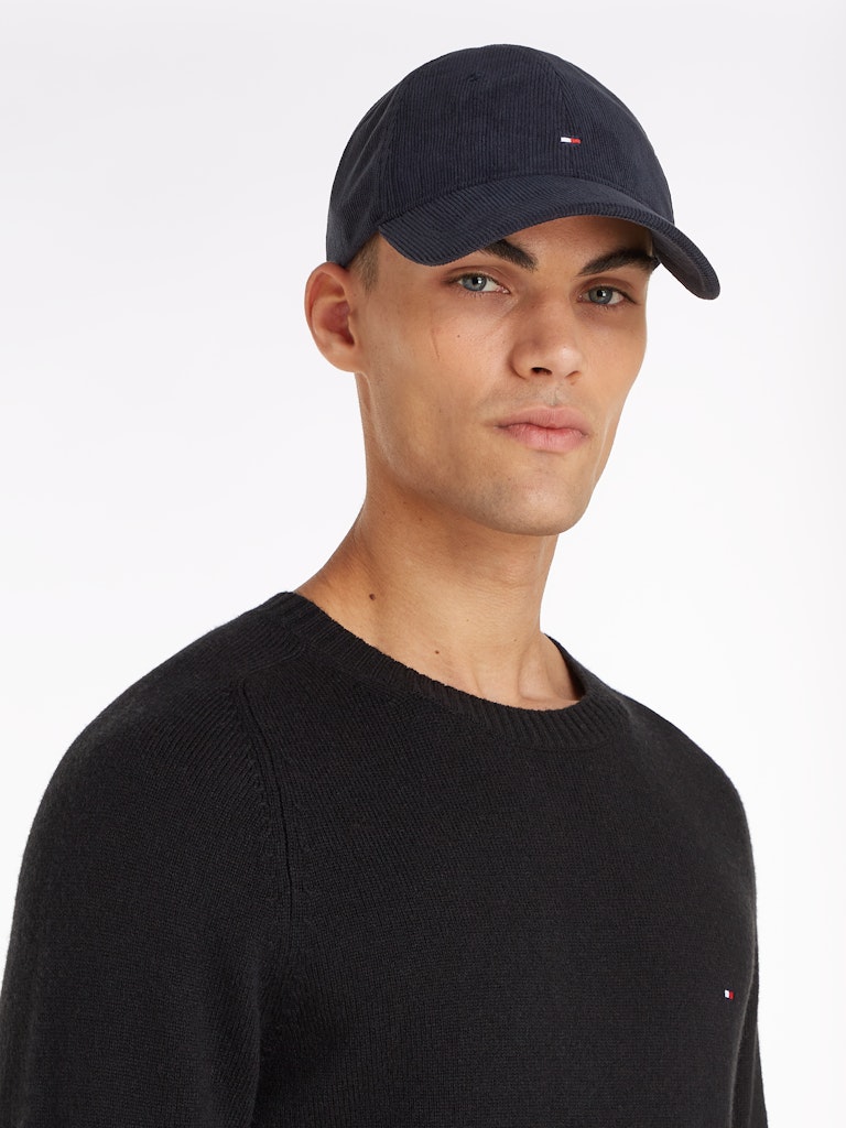 Tommy Hilfiger Cap Blauw TH Flag Corduroy Soft 6 Panel AM0AM12757/DW6