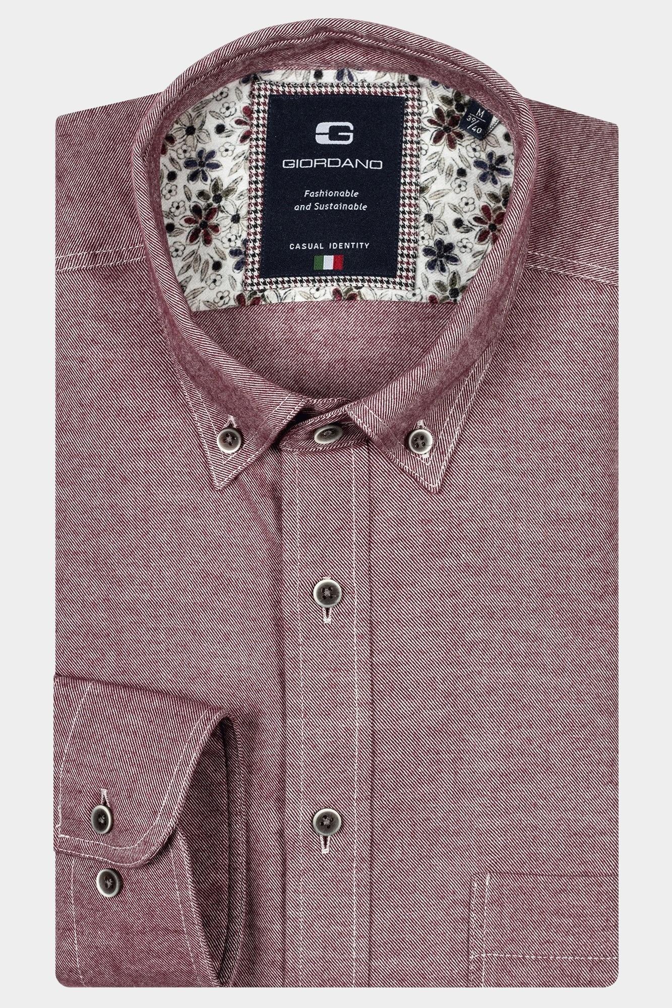 Giordano Casual hemd lange mouw Rood Brando, LS Button Down  Two-T 427001/33