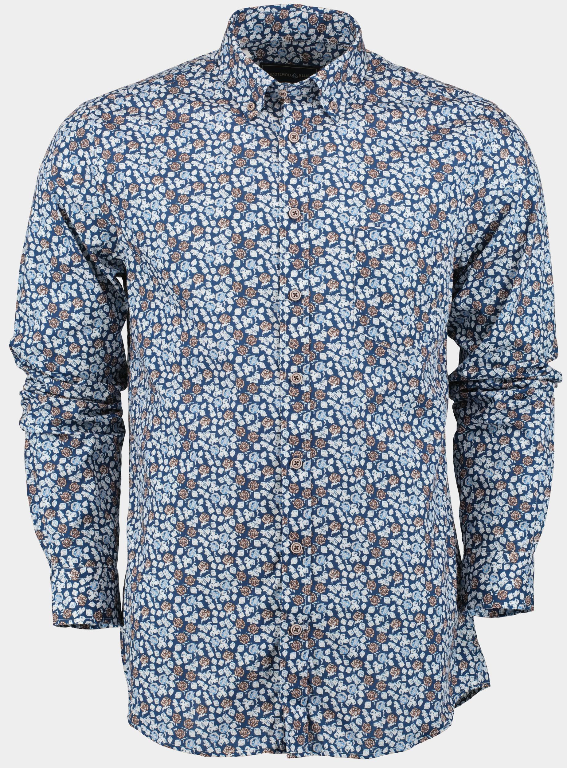 Scotland Blue Casual hemd lange mouw Blauw Jerome Shirt Bd Printed Popli 24307JE08SB/290 navy