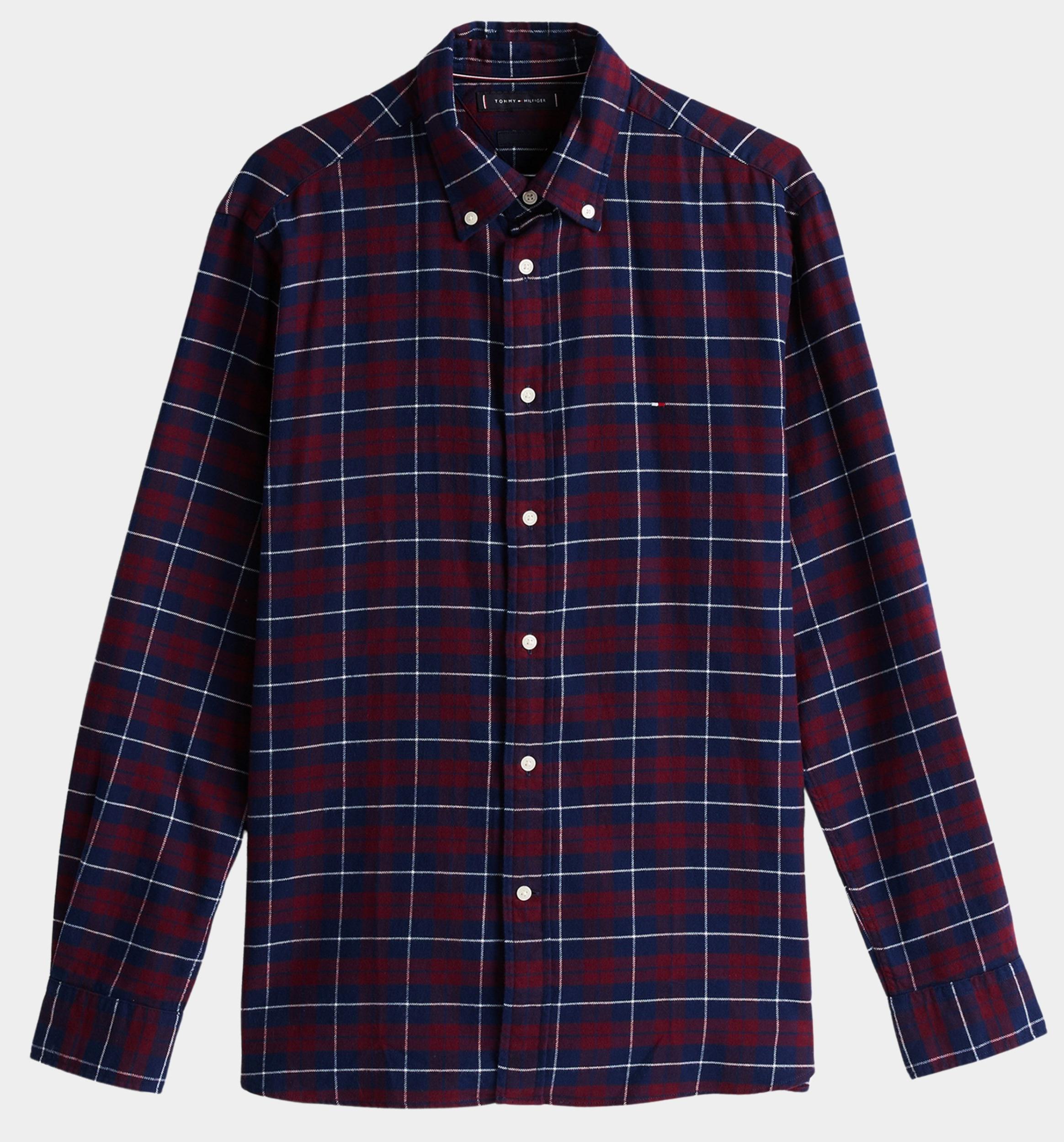 Tommy Hilfiger Casual hemd lange mouw Rood Brushed Easy Check RF Shirt MW0MW37207/0QJ