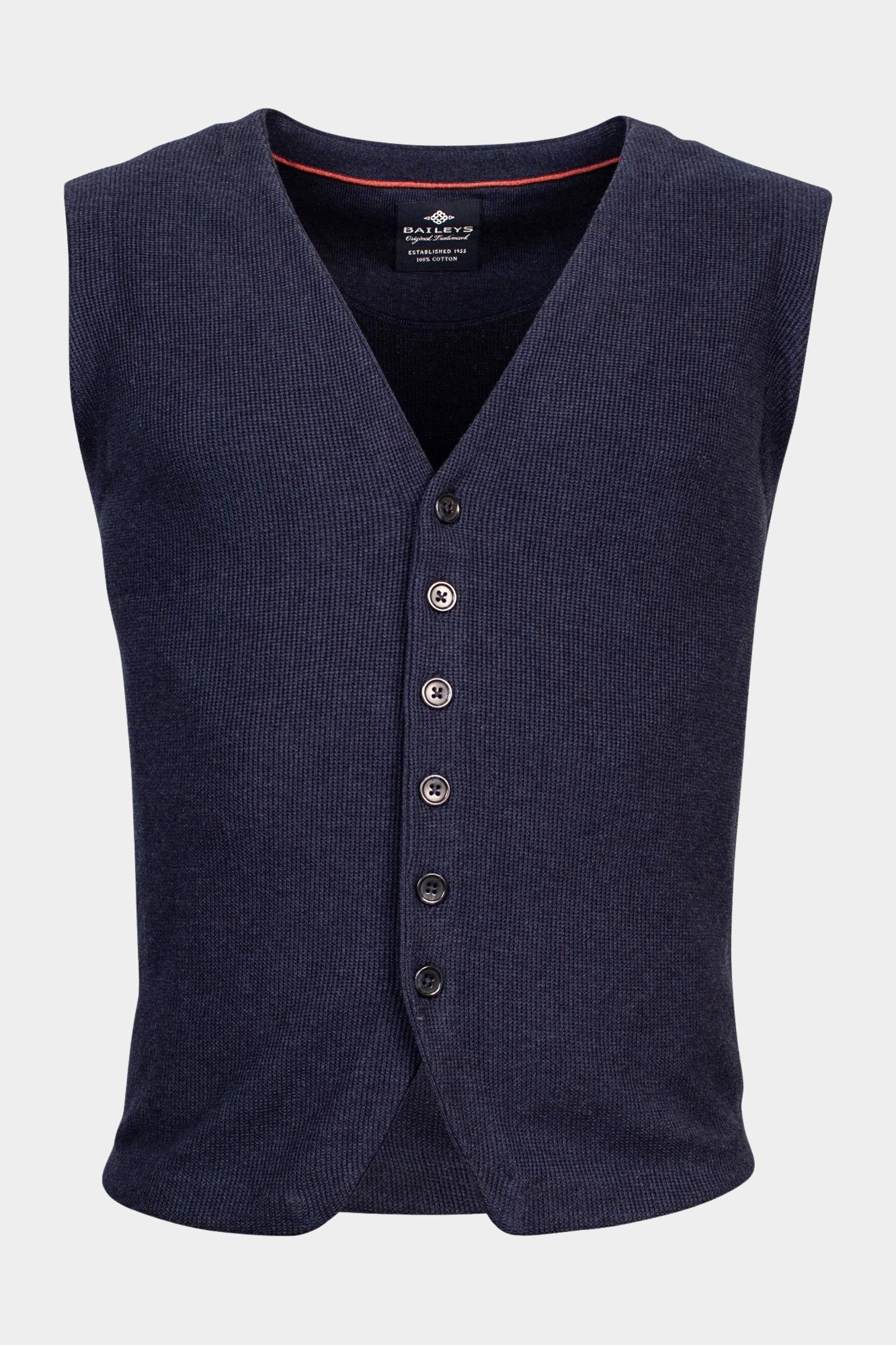 Baileys Gilet Blauw Gilet buttons all over struct 328015/695