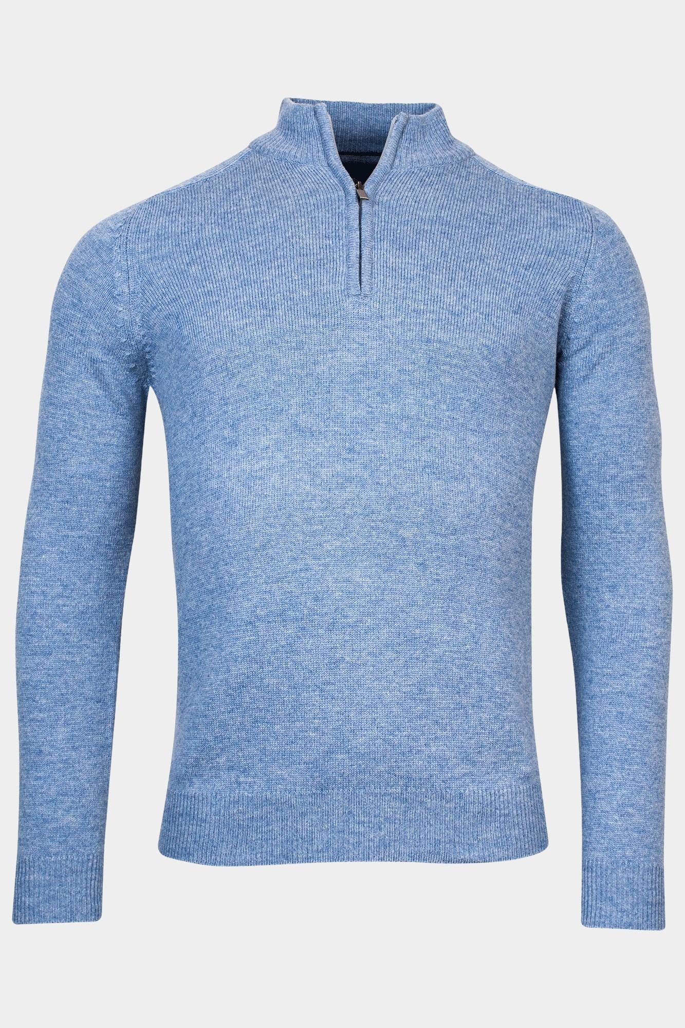 Baileys Half Zip Blauw Pullover 1/2 zip  single knit 320094/615