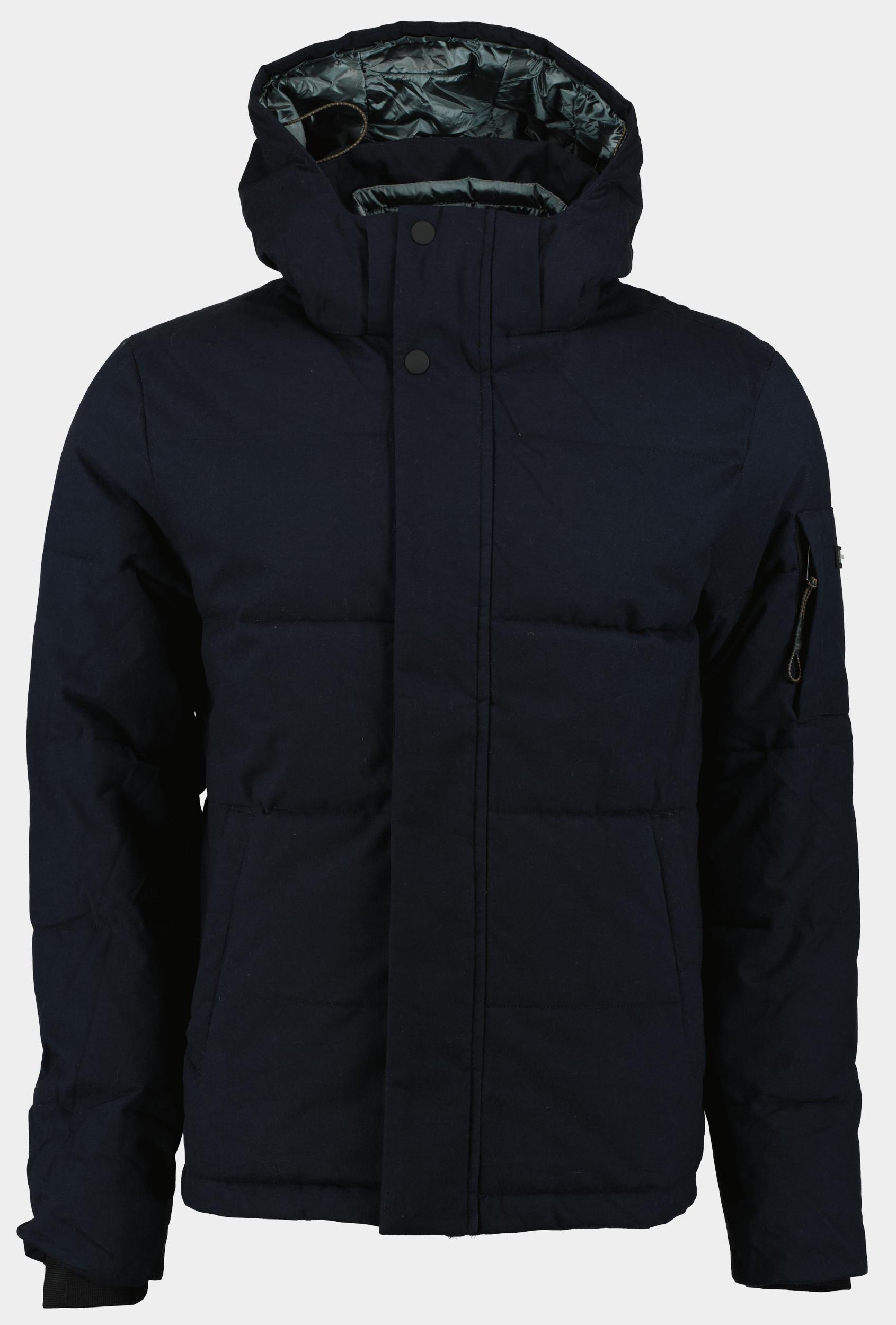 Scotland Blue Winterjack Blauw Jurd Outdoor Jacket Wool Look 24301JU25SB/290 navy